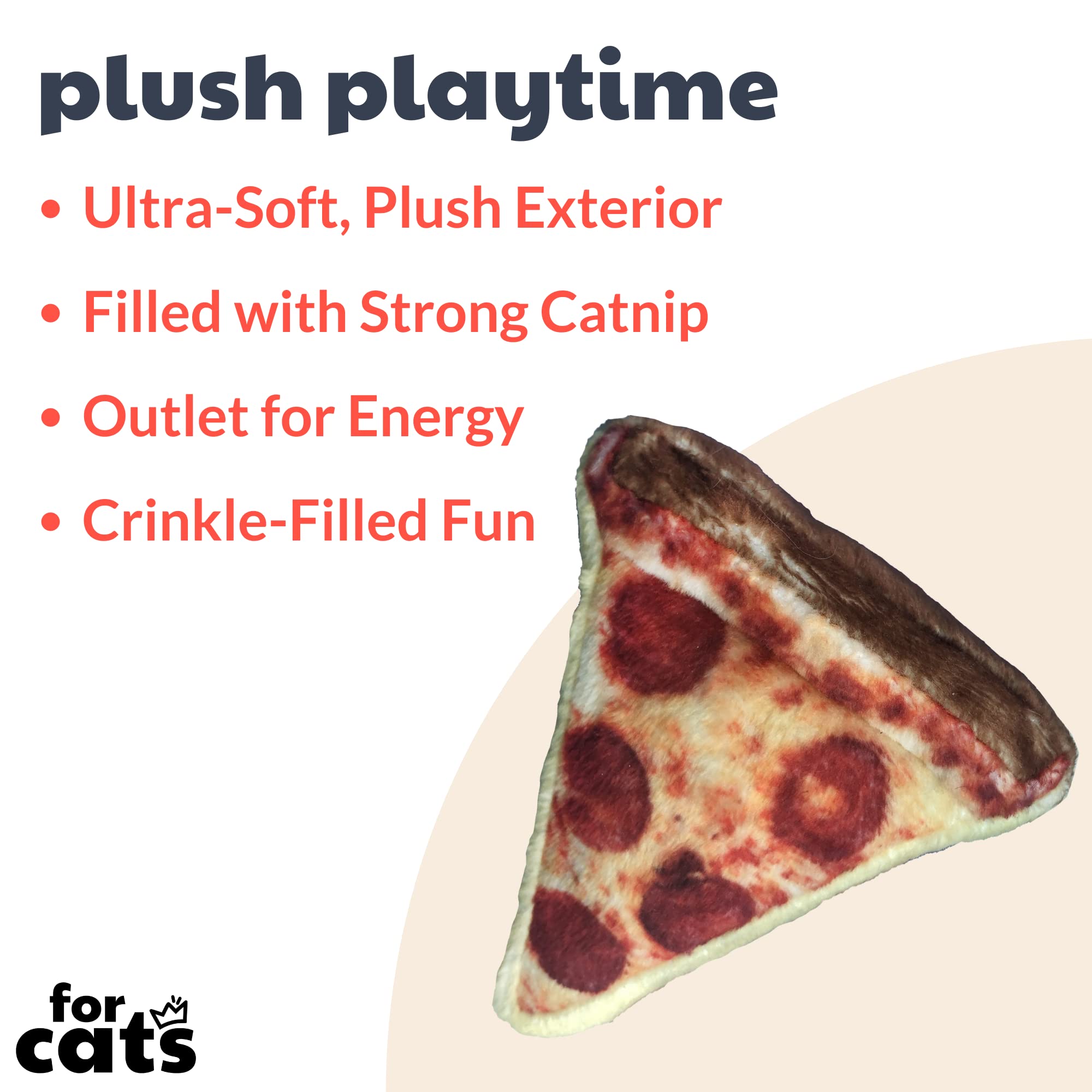 Huxley & Kent Plush Cat Toy - Pizza - Snack Attack Strong Catnip Filled - Plush Interactive Kitten And Cat Toy With Catnip And C
