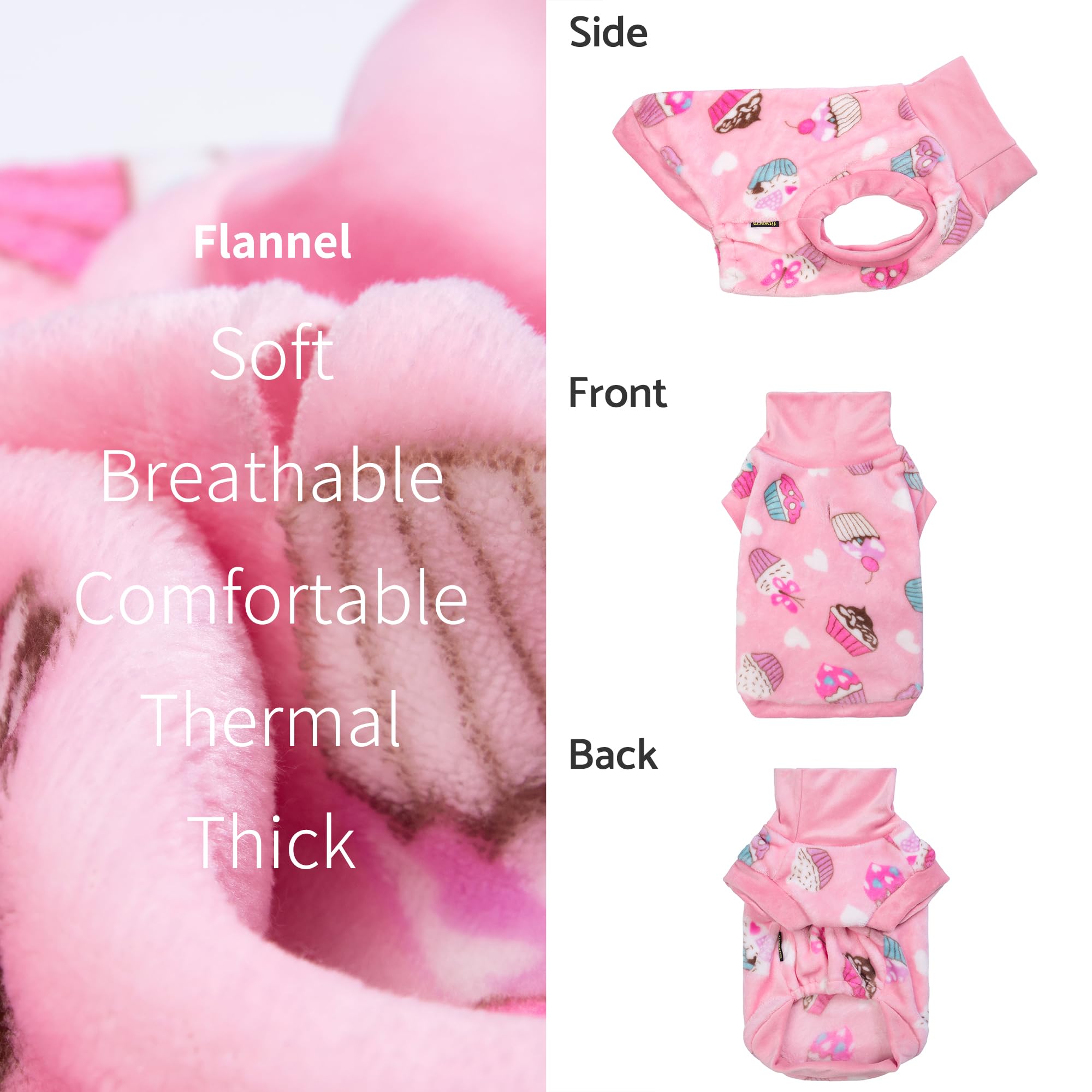 Fitwarm Fleece Cupcake Dog Sweater Vest, Dog Winter Clothes for Small Dogs Girl, Fleece Dog Coat, Puppy Pullover Jumper, Pet Out