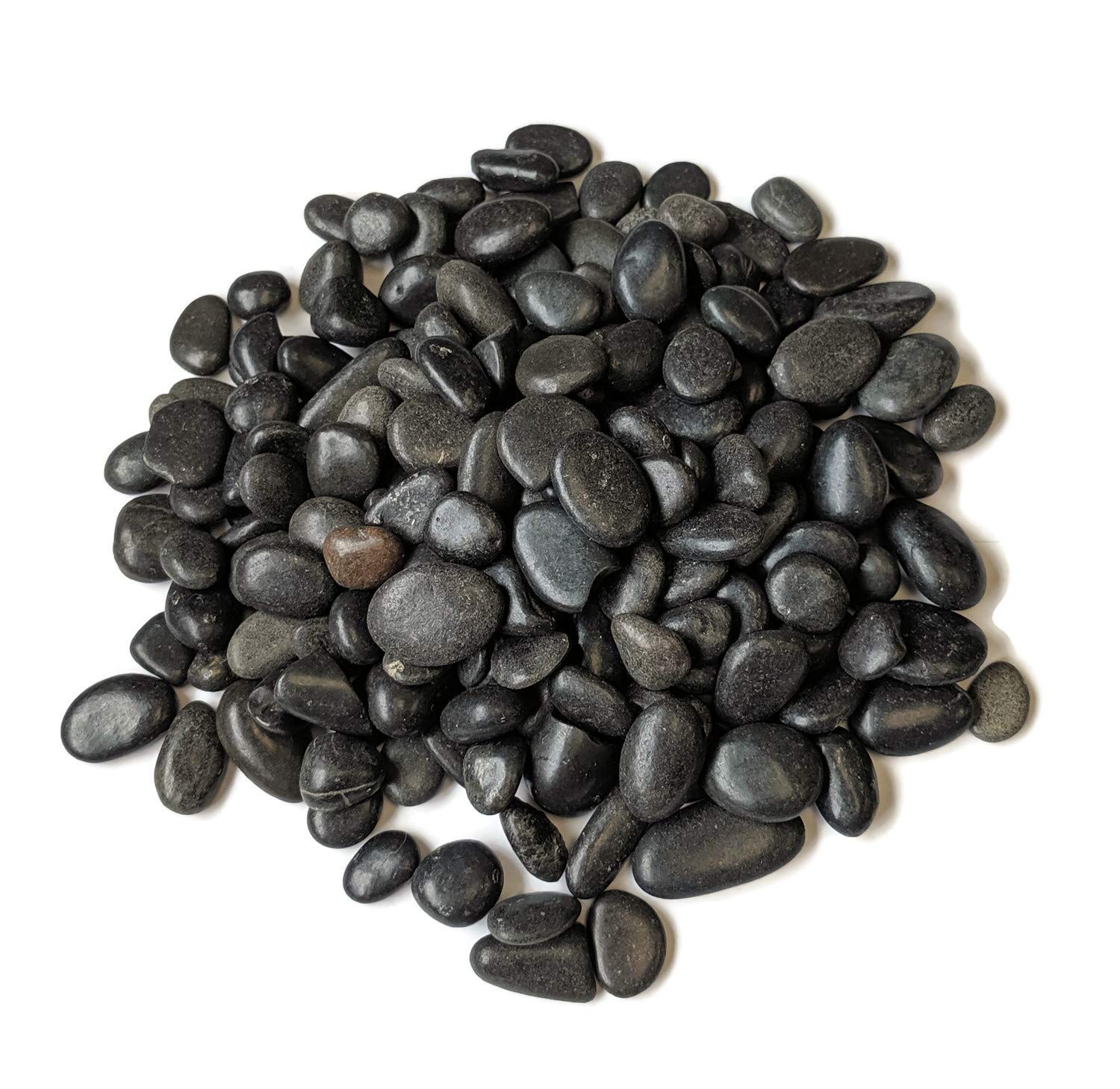 Midwest Hearth Natural Decorative Polished Black Pebbles 3/8'' Gravel Size (10-Lb Bag)