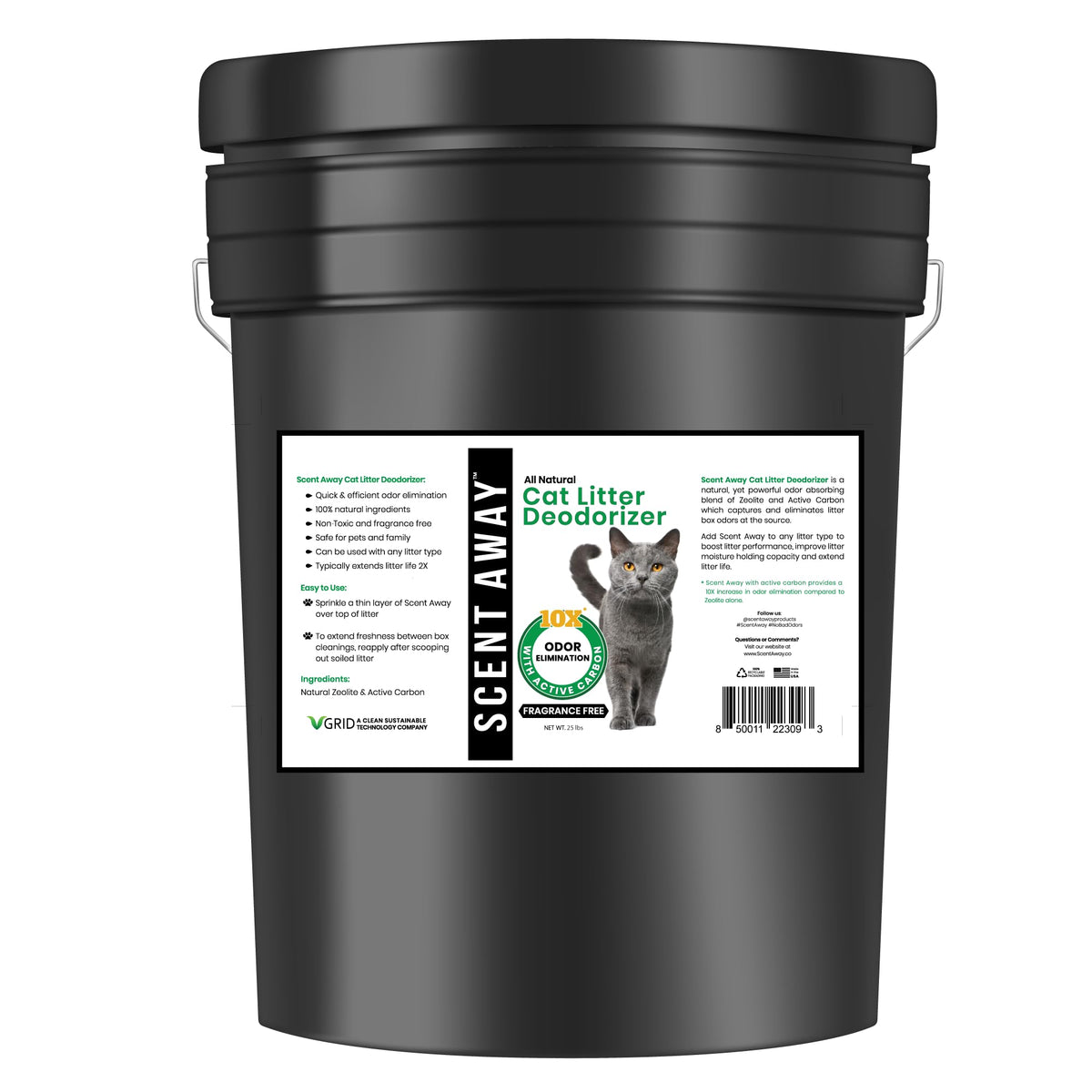 Cat Litter Deodorizer | Litter Box Odor Eliminator | Fragrance-Free With Active Carbon | Eliminates Cat Odors And Smells To Keep