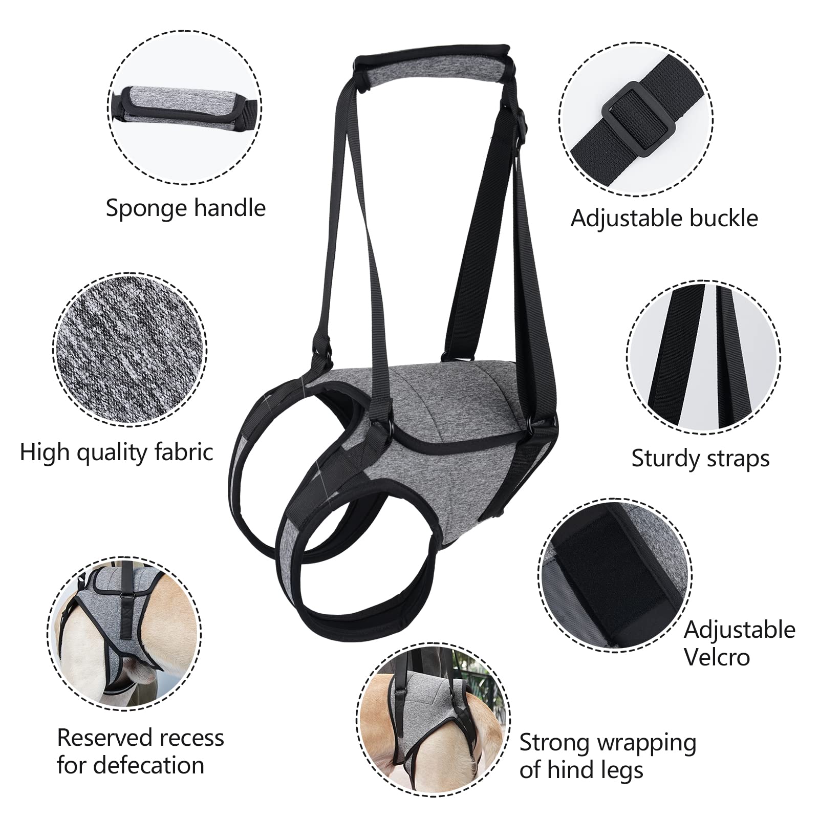 Dotoner Dog Sling for Large Dogs Hind Leg Support to Help Rehabilitate The Hind Limbs of Elderly Dogs with Weak Hind Legs Disabi