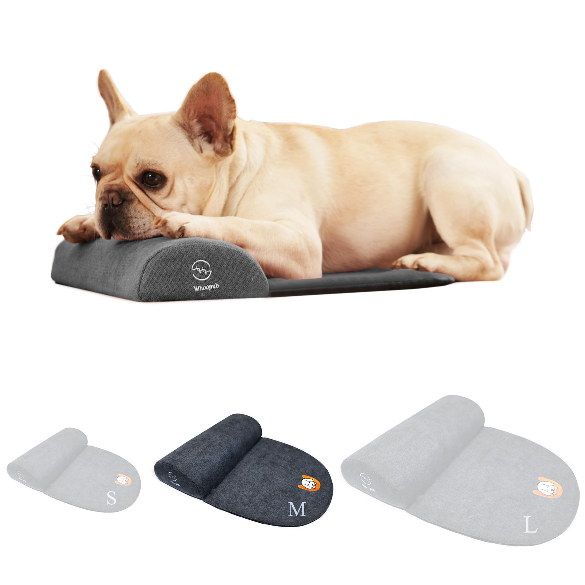 Whoopub Dog And Cat Bolster Pillow For Medium Dogs And Cats, Benefit For Cervical Vertebra And Neck, Easy To Carry When Travelin