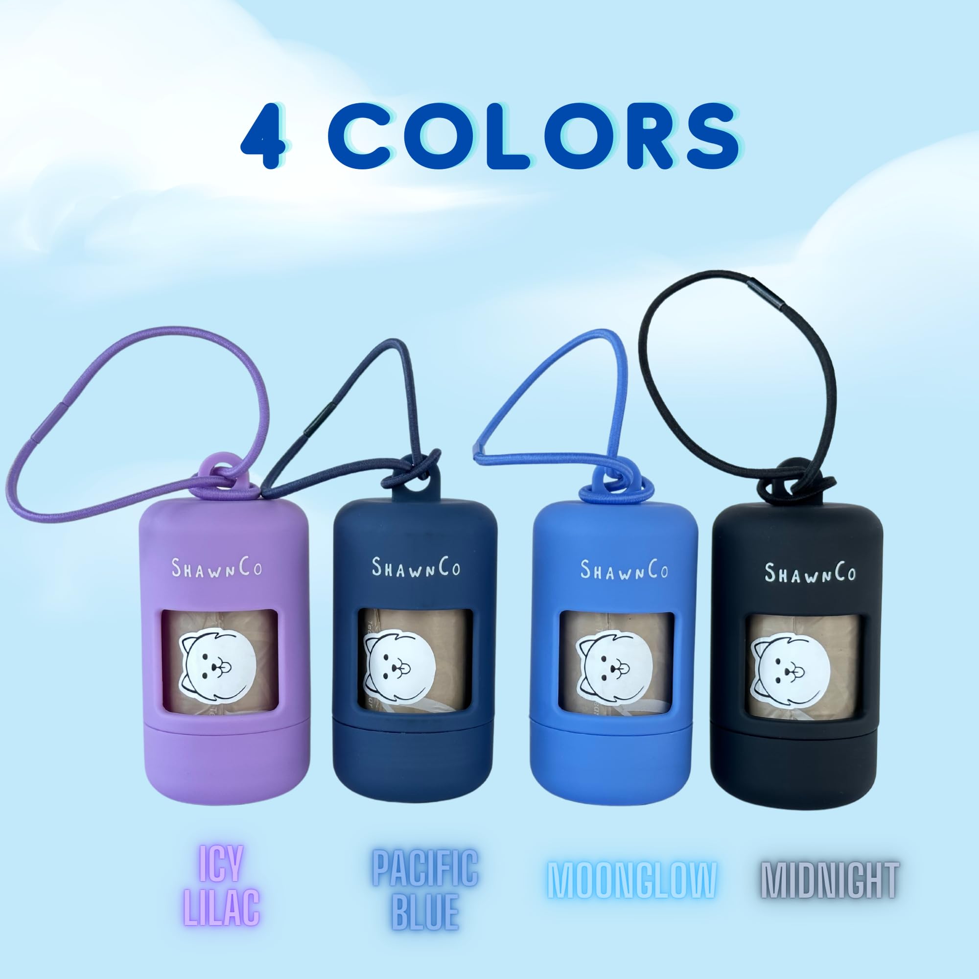 Shawnco Dream Bag'S Holder- Dog Poop Bag Holder With 1 Roll Of 15 Bags, Premium, Durable And Leakproof Bags (Pacific Blue)