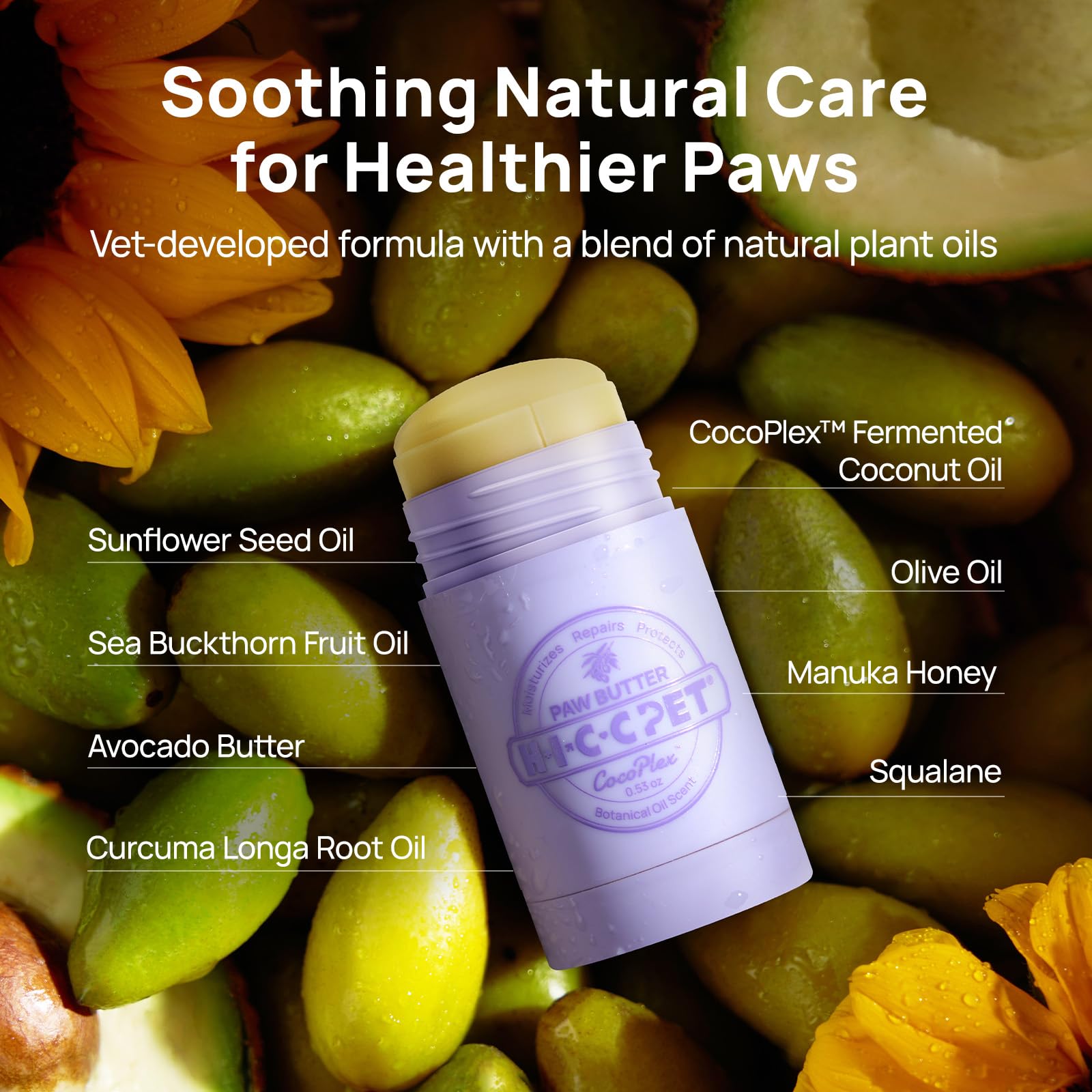 Hicc Pet Dog Paw Balm 0.21 Oz For Dogs & Cats, Soothing Paw Balm Dogs Lick Safe, Moisturizing And Healing Dry Cracked Paws Cat P