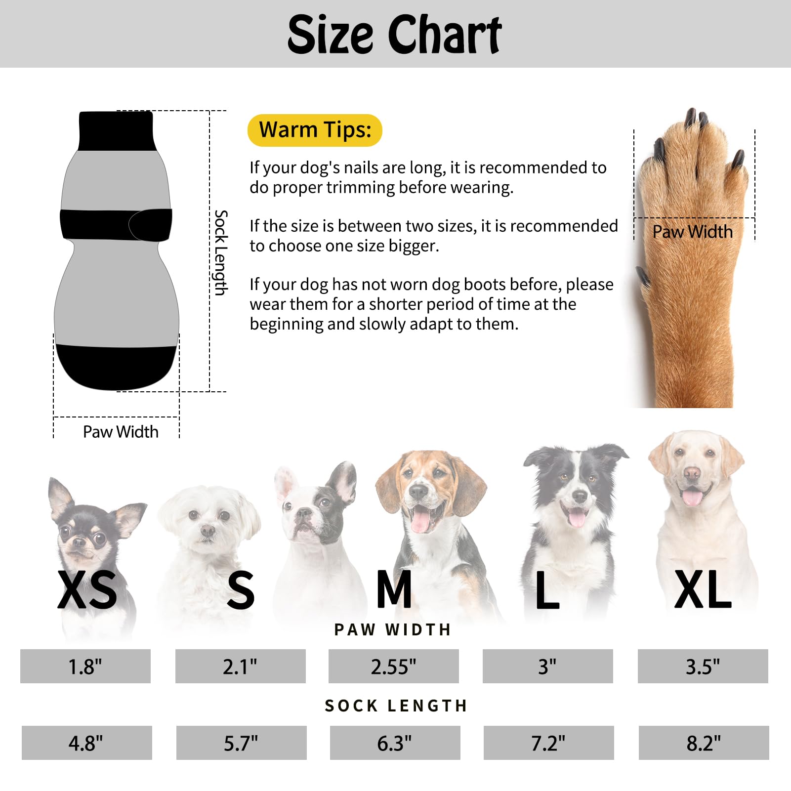 Scenereal Anti Slip Dog Socks For Hardwood Floors, Cold/Hot Pavement Double Sides Dog Boots & Paw Protectors To Prevent Licking