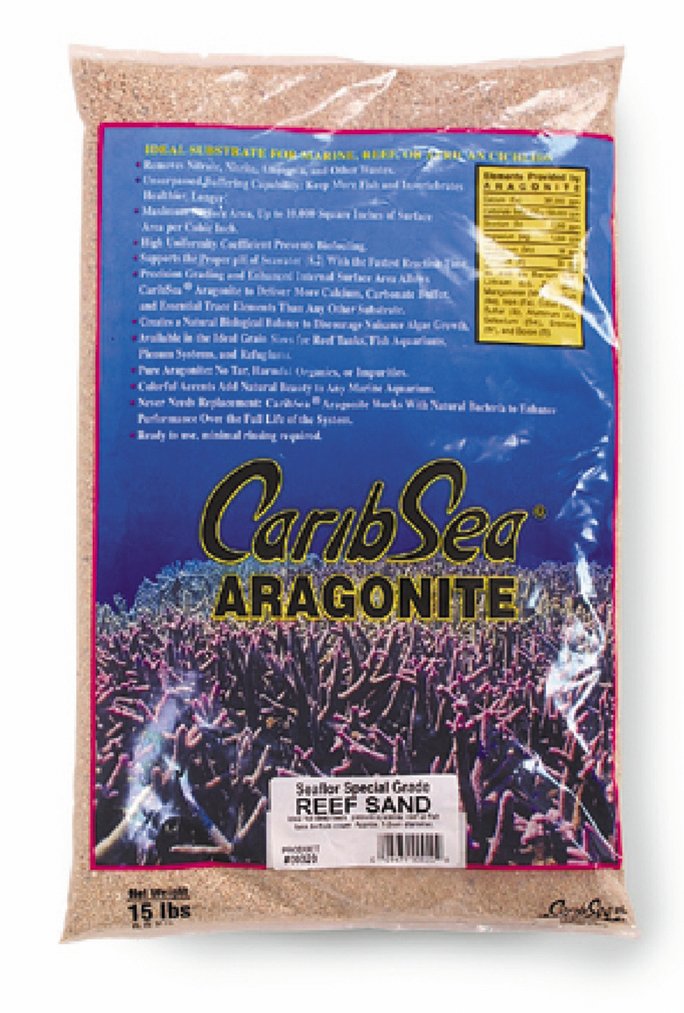 Carib Sea Acs00020 Aragonite Reef Sand For Aquarium, 15-Pound