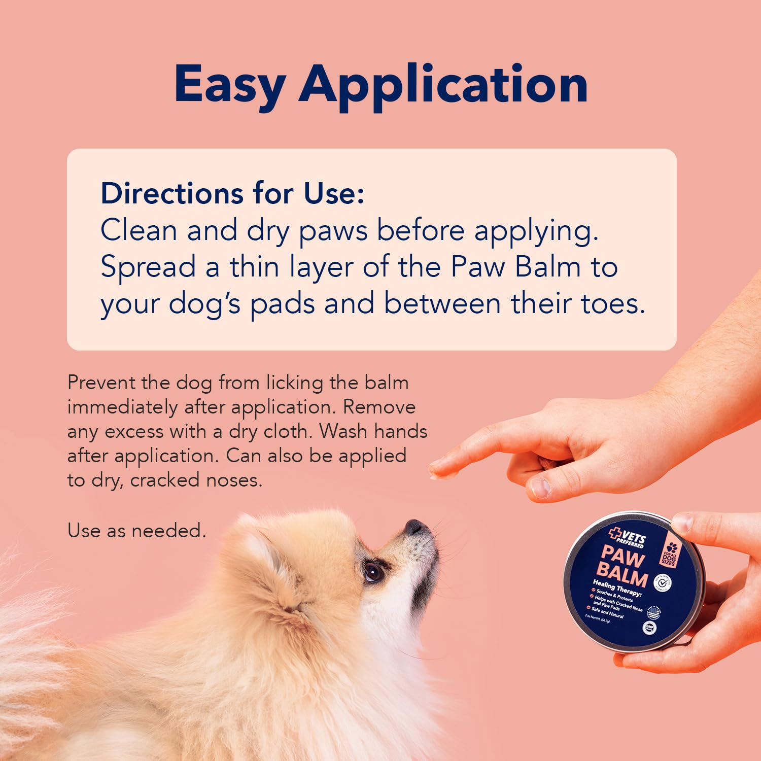 Vets Preferred Paw Balm Pad Protector for Dogs - Dog Paw Balm Soother - Heals, Repairs and Moisturizes Dry Noses and Paws - Idea