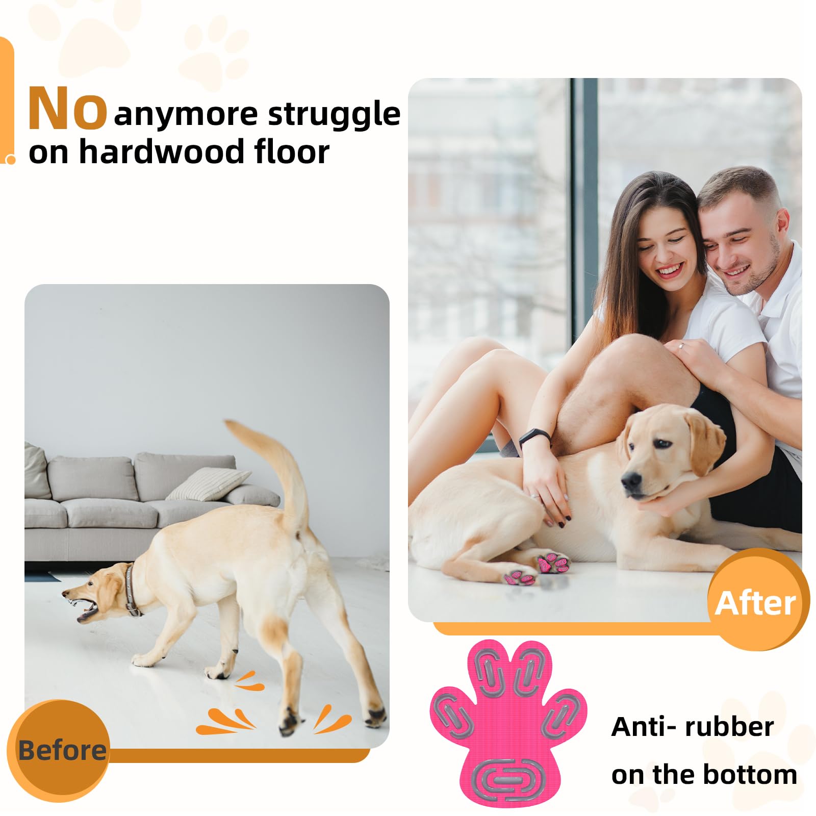 Non-Slip Dog Paw Protector Pads For Senior Dogs, Dog Paw Adhesive Pads On Hardwood Floor,Pets Essentials With Strong Traction,Pi