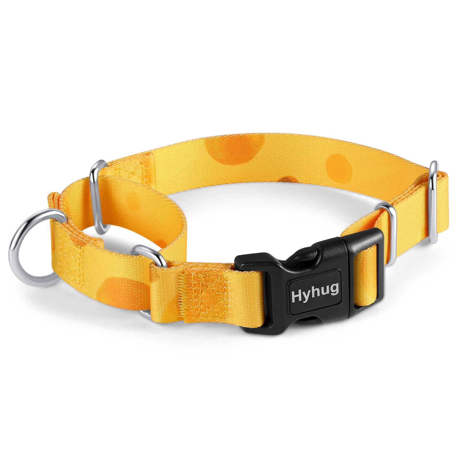Hyhug Martingale Collar With Buckle, No Pull Non Slip Escape Proof Collar, Adjustable Nylon Martingale Dog Collar For Medium Dog