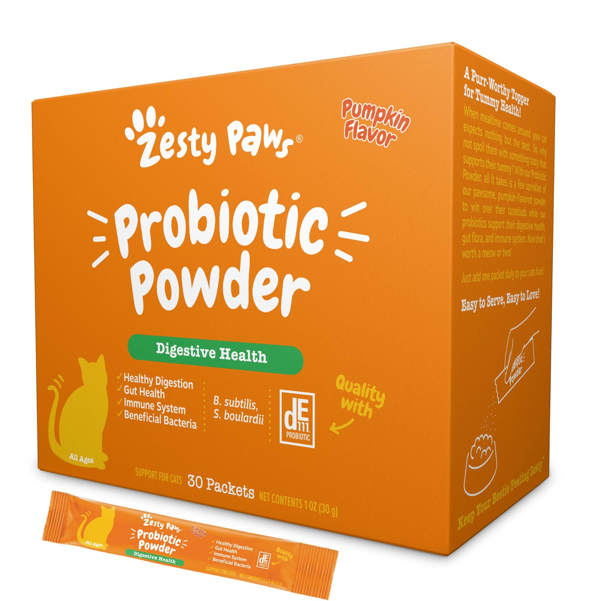 Zesty Paws Probiotic Powder - Meal Topper for Digestive, Immune System Support - Premium DE111 Probiotic for Healthy Canine Gut 