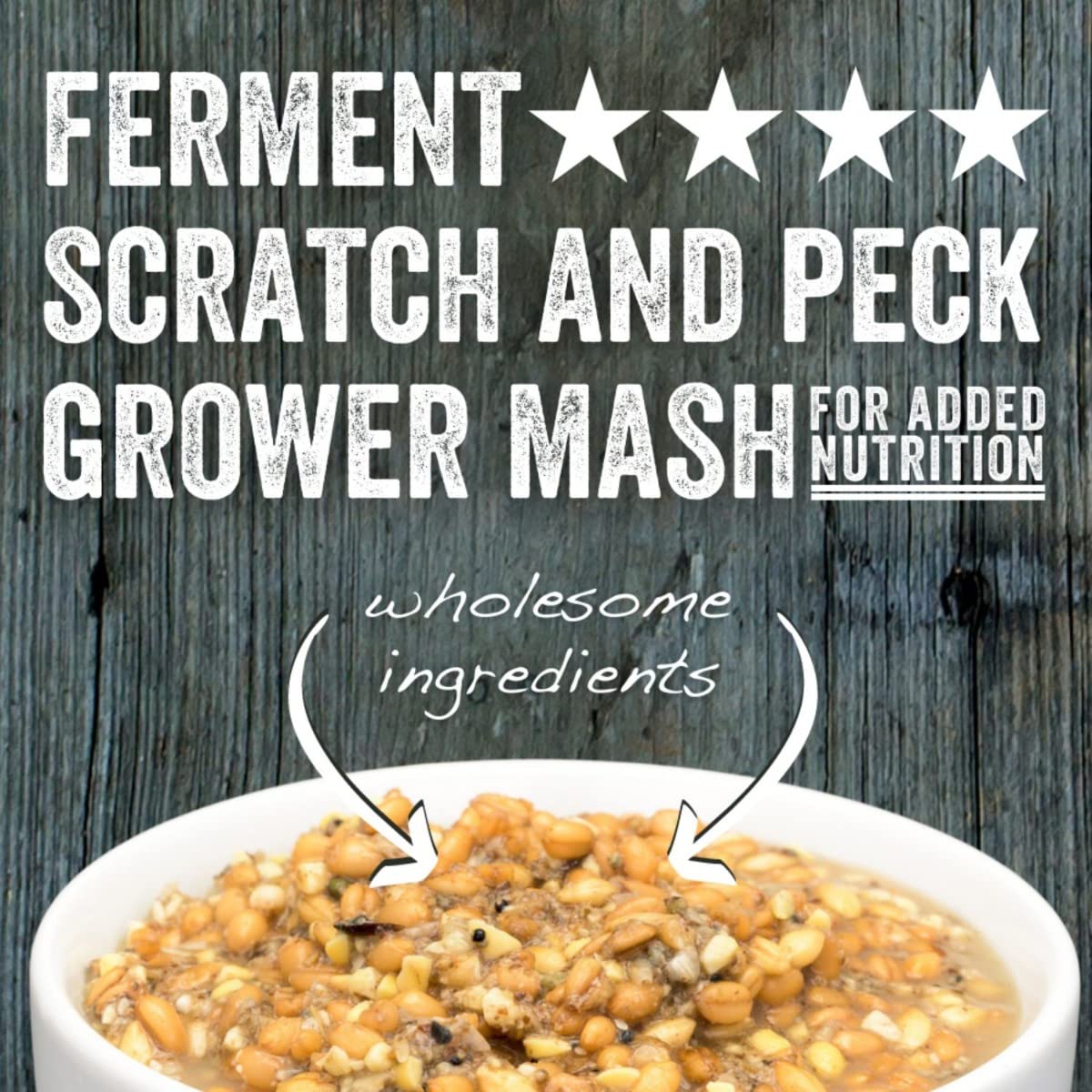 Scratch and Peck Feeds Whole Grain Grower Mash Chicken and Duck Feed - 40 lbs Bag - Corn-Free and Soy-Free - 17% Protein, Certif