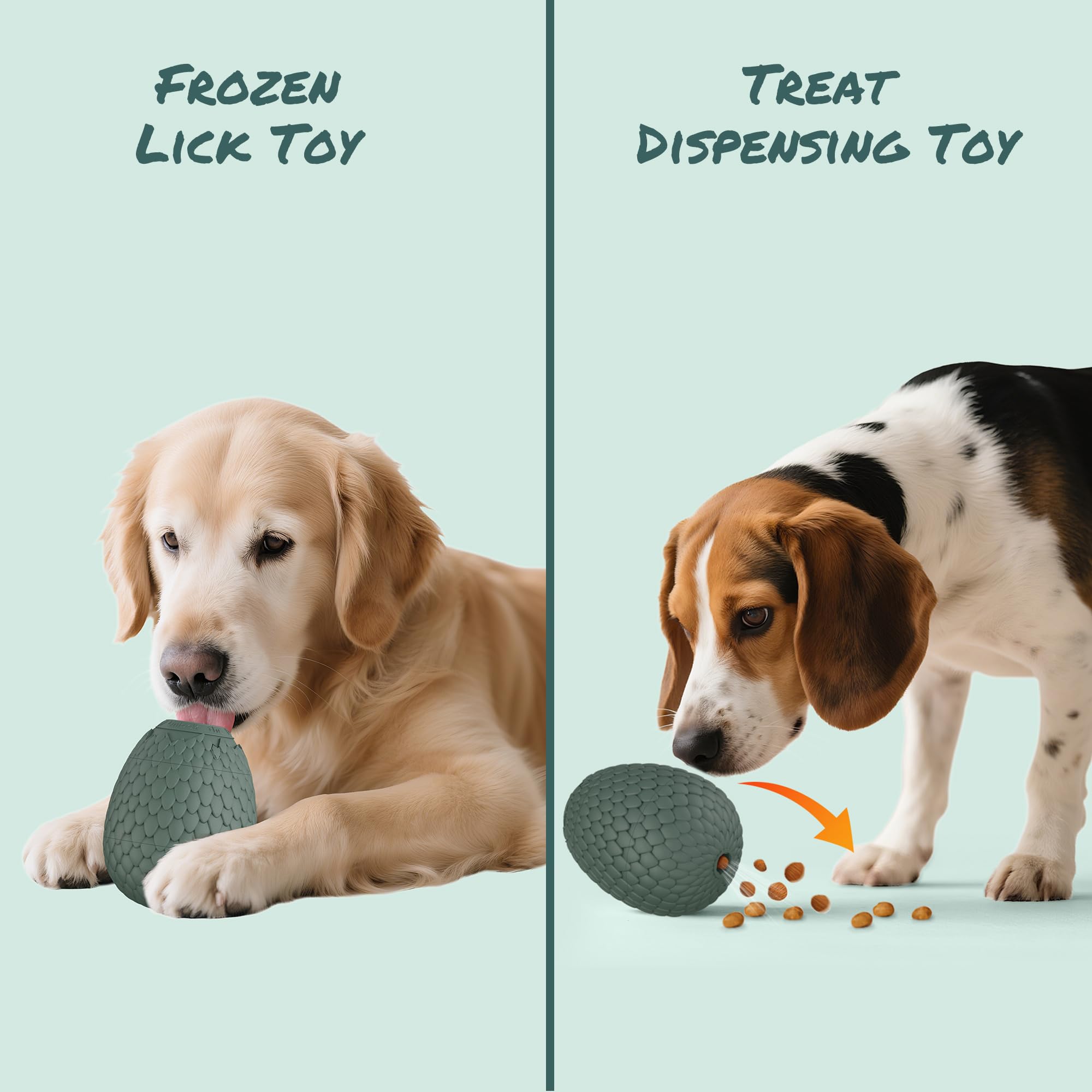 SAMFAT Treat Dispensing Dog Cognitive Toy to Keep Them Busy, Freezable Fillable Rubber Enrichment Lick Toy for Small and Medium