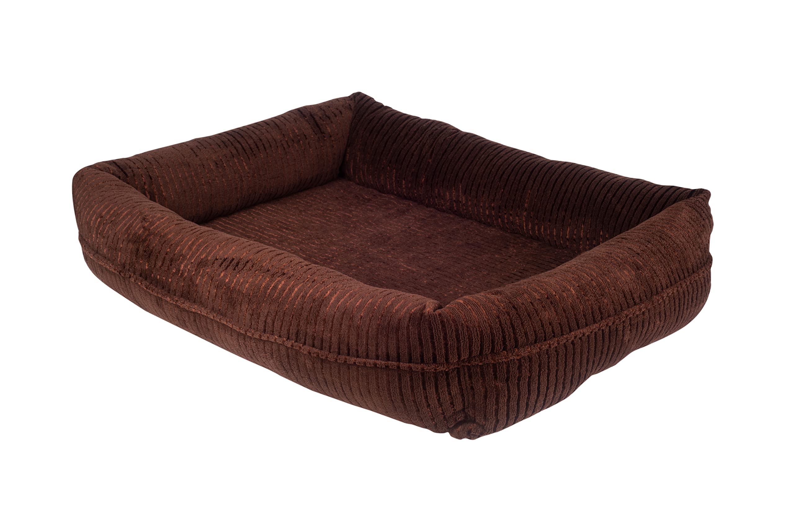 Long Rich Pet Bed For Dogs And Cats - Soft Cozy Corduroy Pet Bed, Egg Crate Orthopedic Foam Dog Bed, Removable Machine Washable 