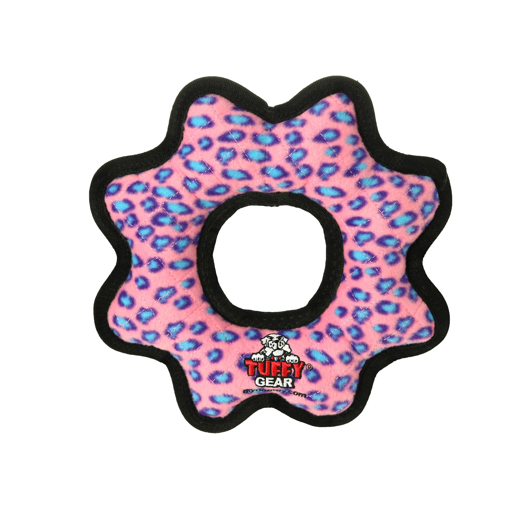 Tuffy- World'S Tuffest Soft Dog Toy- Ultimate Gear Ring Pink Leopard- Squeakers - Multiple Layers. Made Durable, Strong & Tough.