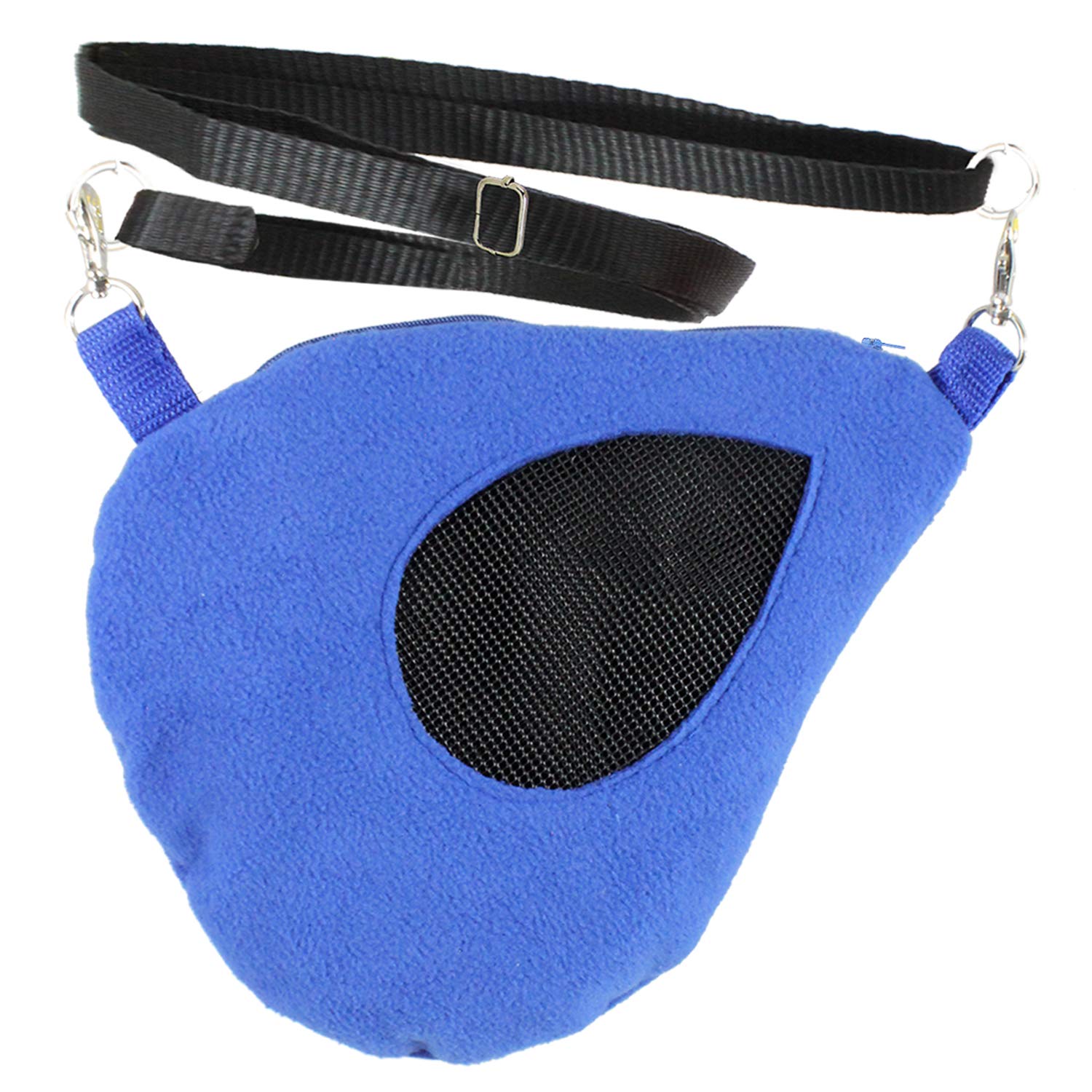 Teardrop Carry Pouch (Blue) - Small Animal Fleece Bonding Pouch - For Sugar Gliders, Hamsters, Gerbils, Mice, Degus & Other Smal