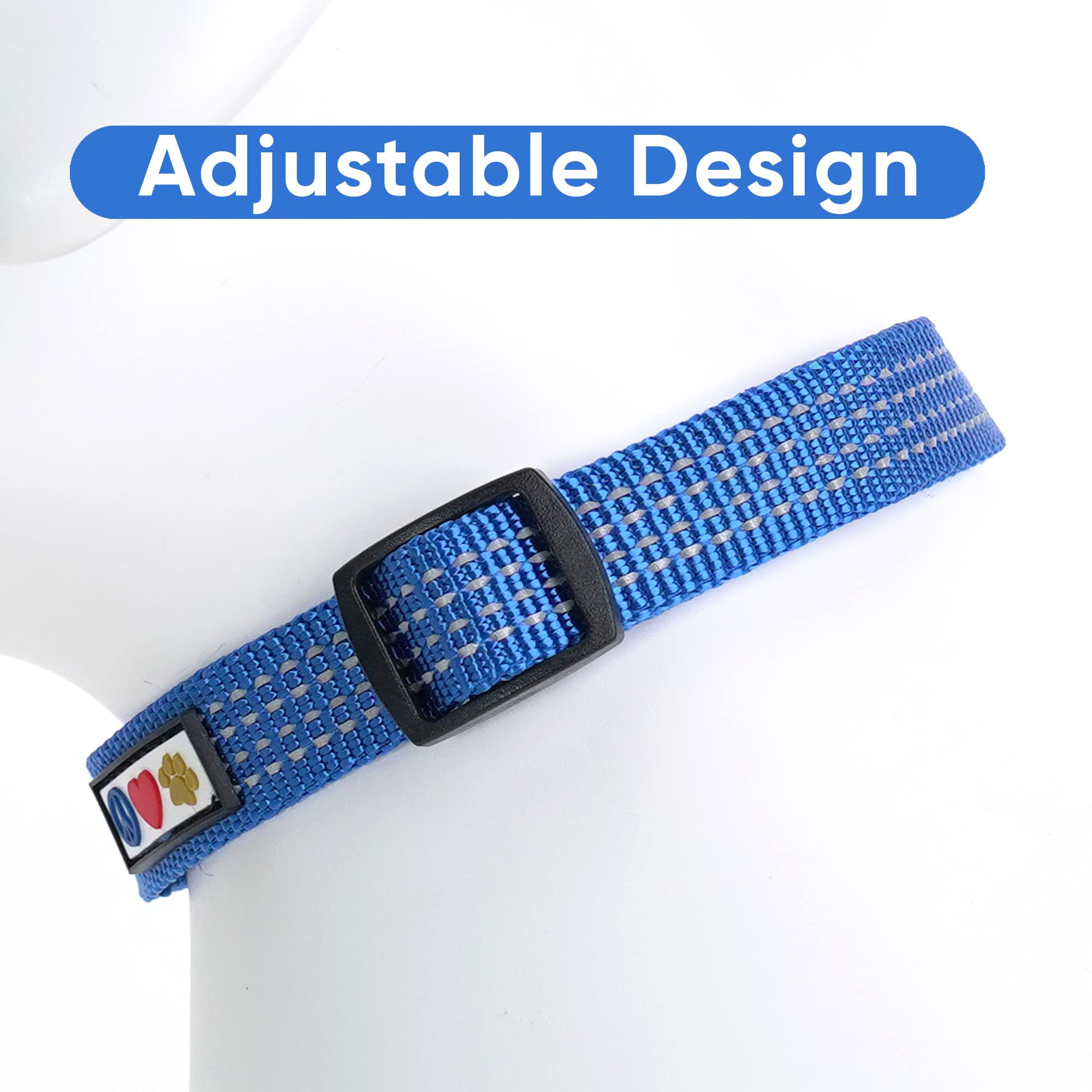 Pawtitas Reflective Dog Collar Adjustable Dog Collars For Large Dogs Puppy Collar Large Dog Collar Blue Collar