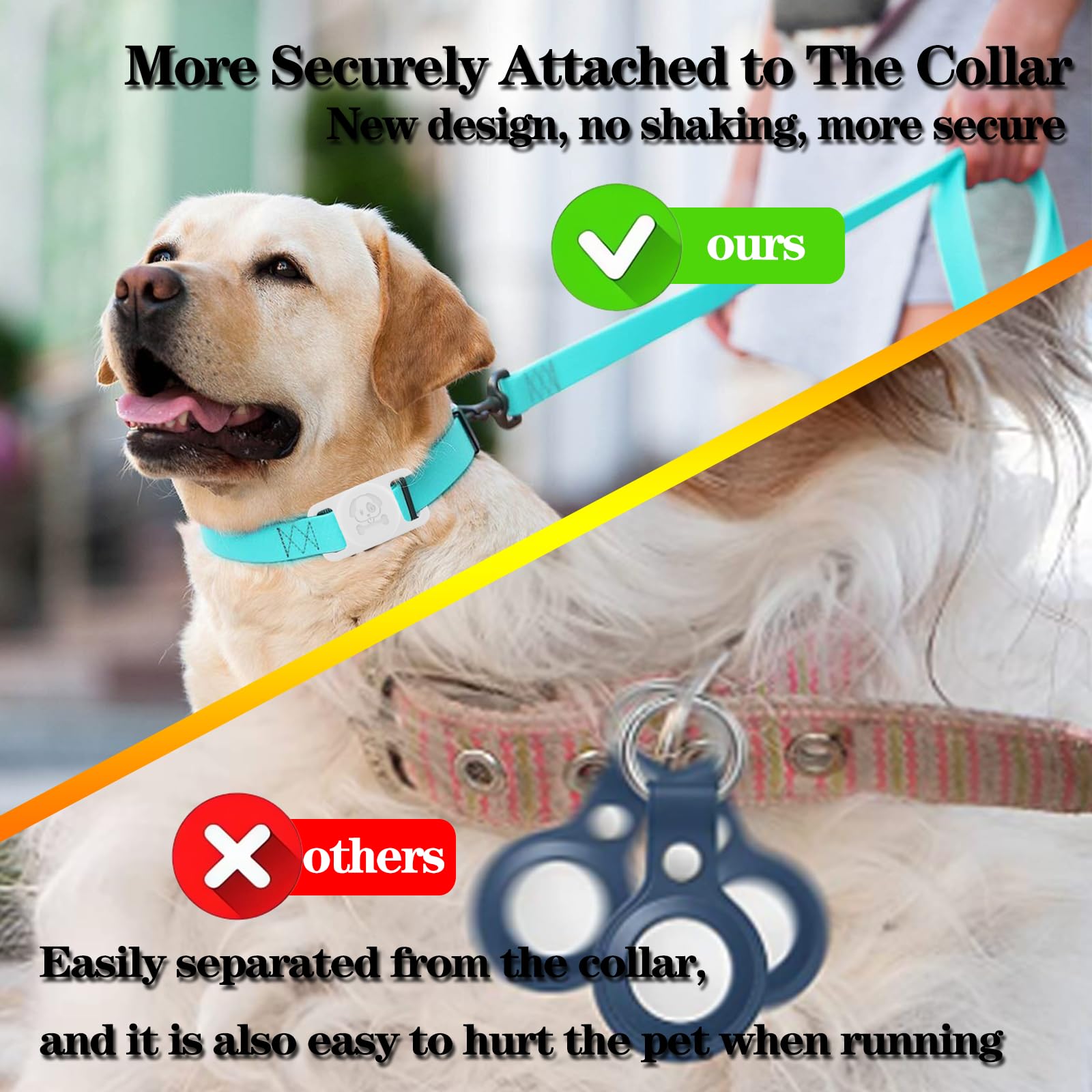 4 Pack Waterproof Dog Collar Holder Compatible With Airtag, Silicone Hidden Loop Holder For Airtag Tracker, Anti-Lost Dog Collar