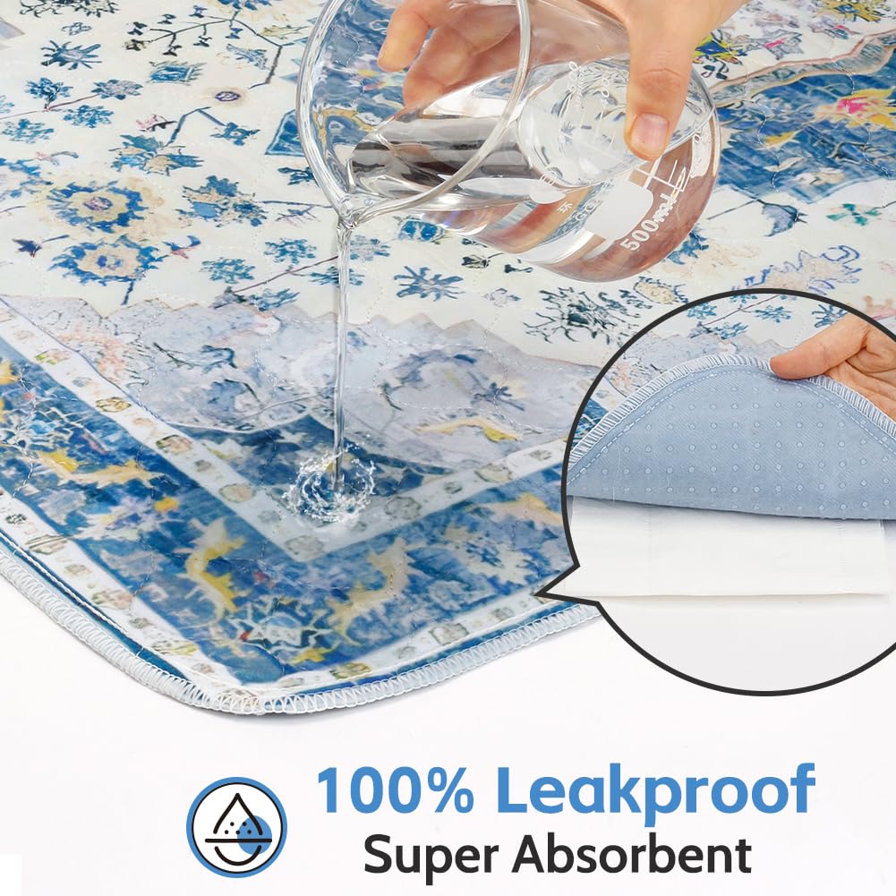 Washable Pee Pads For Dogs, 2 Pack Reusable Puppy Training Pads 40''X26'' Super Absorbent Waterproof Dog Training Pads, Non-Slip