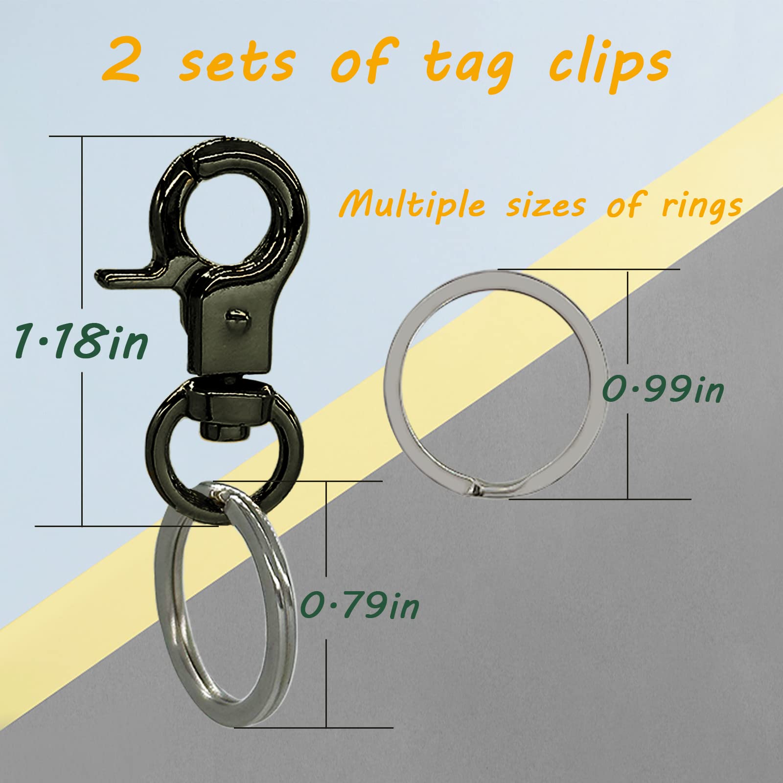 Dorui Dog Tag Clips 2 Pack Easy Change For Pet Id Tag Quick Clips Small Medium Large Dogs And Cats Collars|Black|