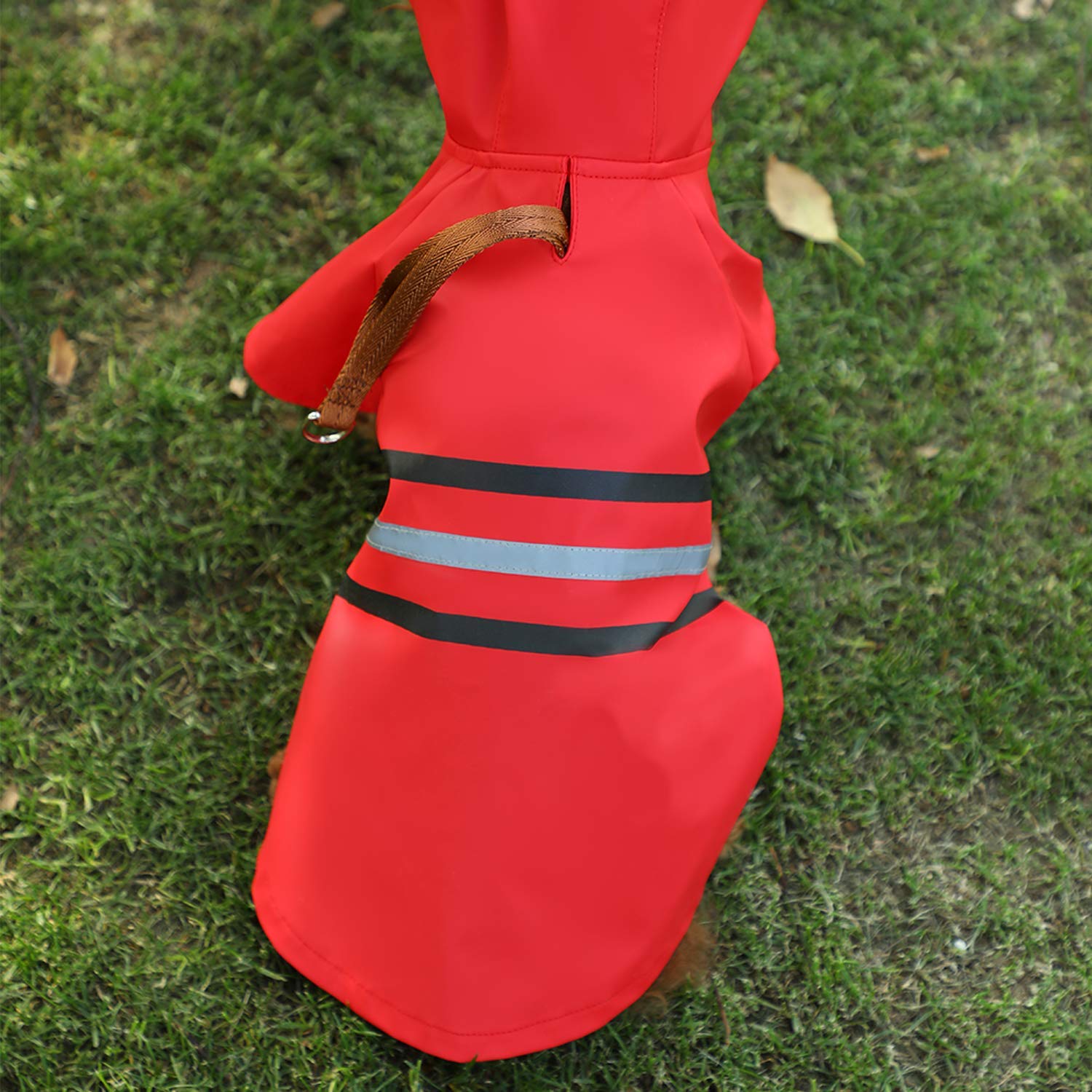 Wizland Reflective Dog Raincoat Dog Rain Jacket With Hood Lightweight Waterproof Rain Coat For Puppies (Red Xs)