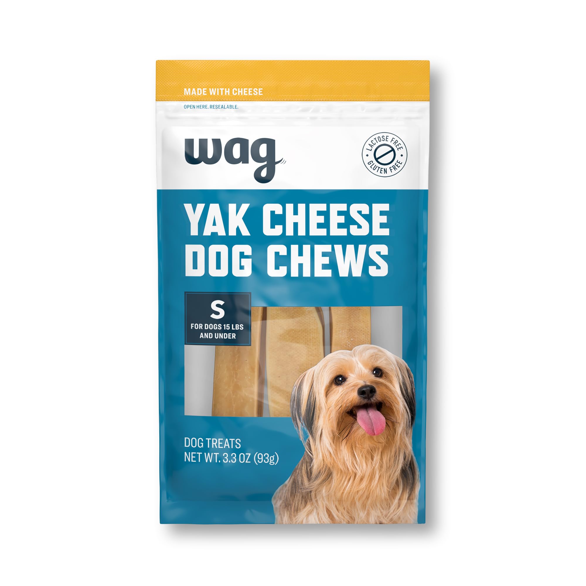 Amazon Brand - Wag Yak Cheese Himalayan Dog Chews, Dog Treats for Small Size Dogs, All Natural, High Protein for Aggressive Chew