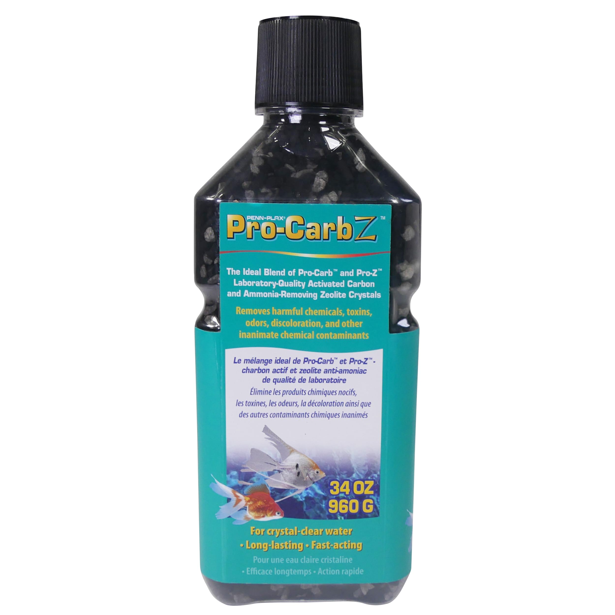 Penn-Plax Pro-Carb Z Contains Activated Carbon And Zeolite For Crystal Clear, Healthy Aquarium Water, 34 Ounce, Model:Pbzc2M