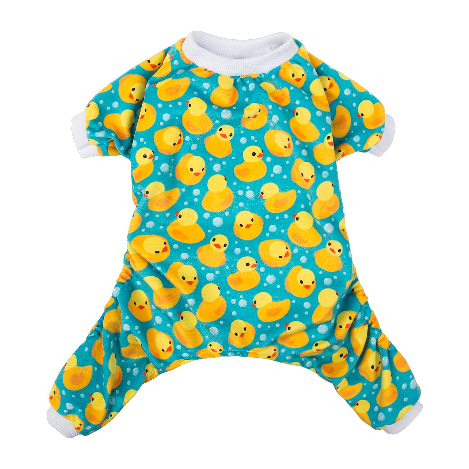 Cutebone Dog Pajamas Yellow Ducks Dog Apparel Dog Jumpsuit Pet Clothes Pajamas Coat Xmas P50M