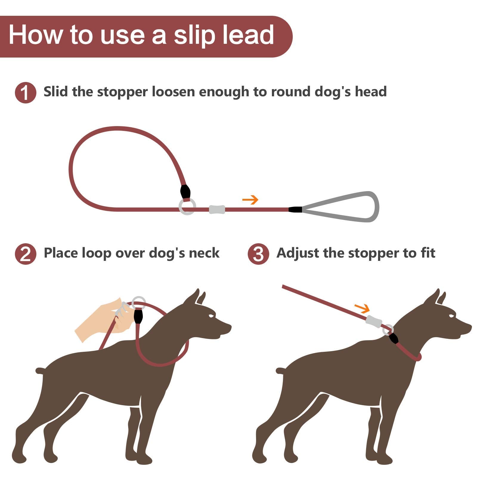 Strong Slip Rope Dog Training Leash (4Ft) - Heavy Duty Durable Braided Nylon Lead With Rubber Stopper & Padded Handle - No Pull Walking Climbing For Medium Large Dogs (Pink, 1/2' X 4Ft)