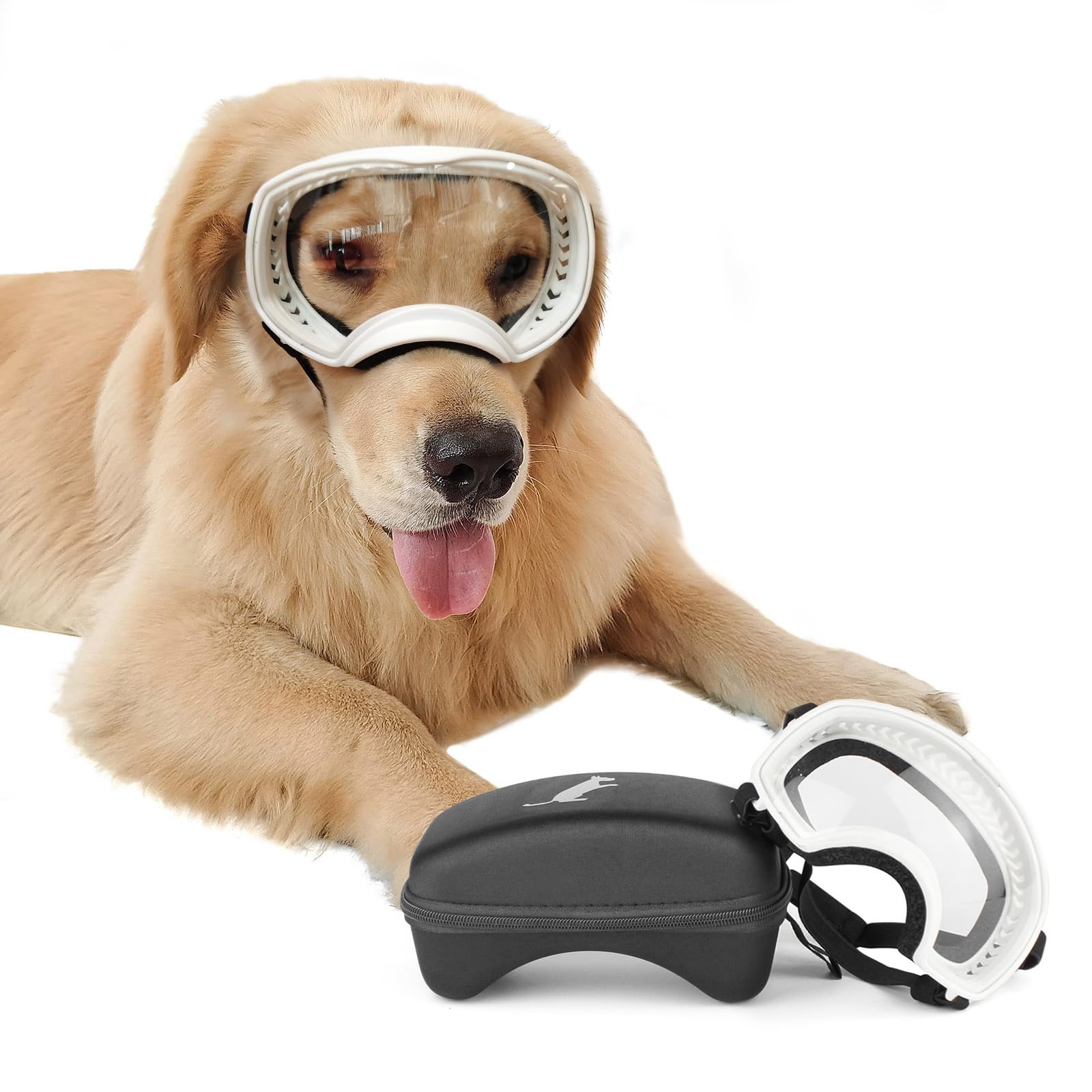 Namsan Clear Dog Goggles For Large Dogs, Wide Eyecup & Soft Frame, Anti-Uv Sunglasses For Dogs Medium To Large Breed, Driving Do