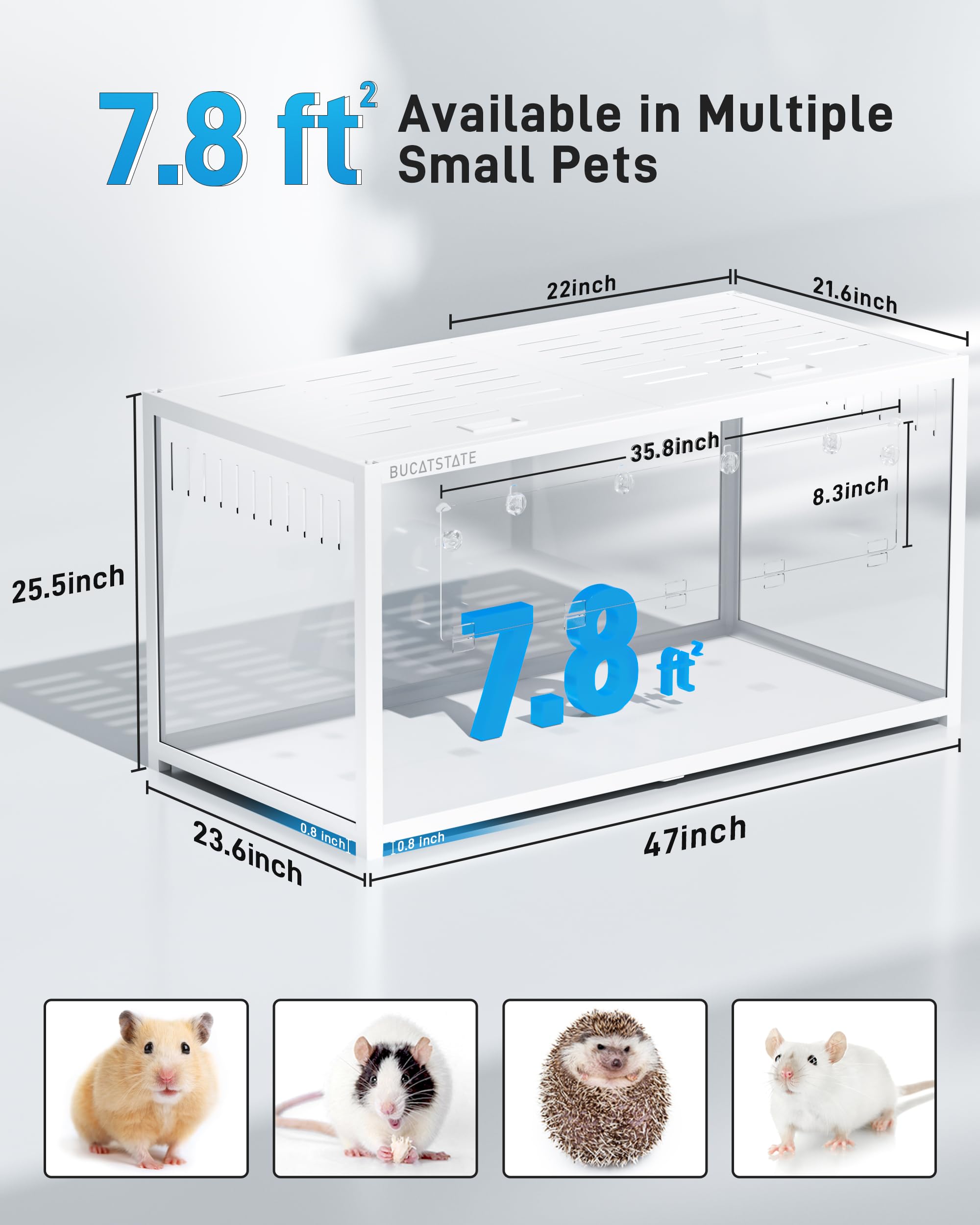 Bucatstate Hamster Cage 3.0: Metal Large Rat Cage Stackable With Top Access Easy Assemble 47L X 23.6W X 25.5H Inches Dwarf Syria