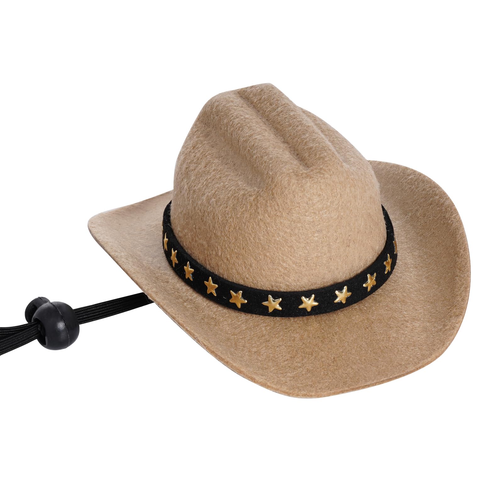 Choyaxo Pet Cowboy Costume Cosplay Cap Halloween Costumes For Dogs Cat Pet Party Decoration Mini Cowboy Hat (Khaki, Small)
