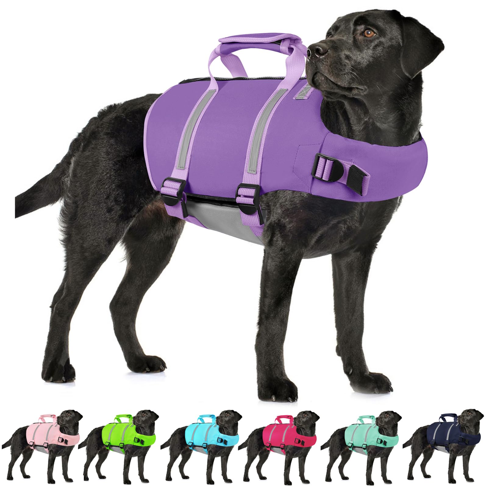 Aofitee Dog Life Jacket High Flotation, Dog Life Vest For Swimming, Reflective Small Dogs Swimsuit Lifejacket With Zipper And Re