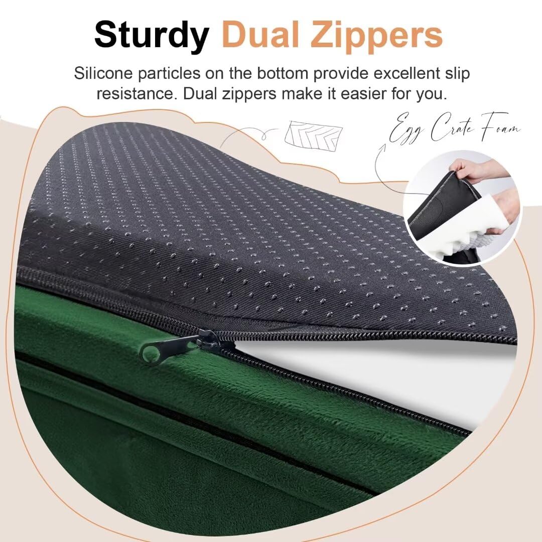 Large Dog Bed Orthopedic Washable: Beds Bolster Xl Bed Medium Large Dogs Egg Crate Foam Couch Sofa Waterproof With Removable Cover - Emerald