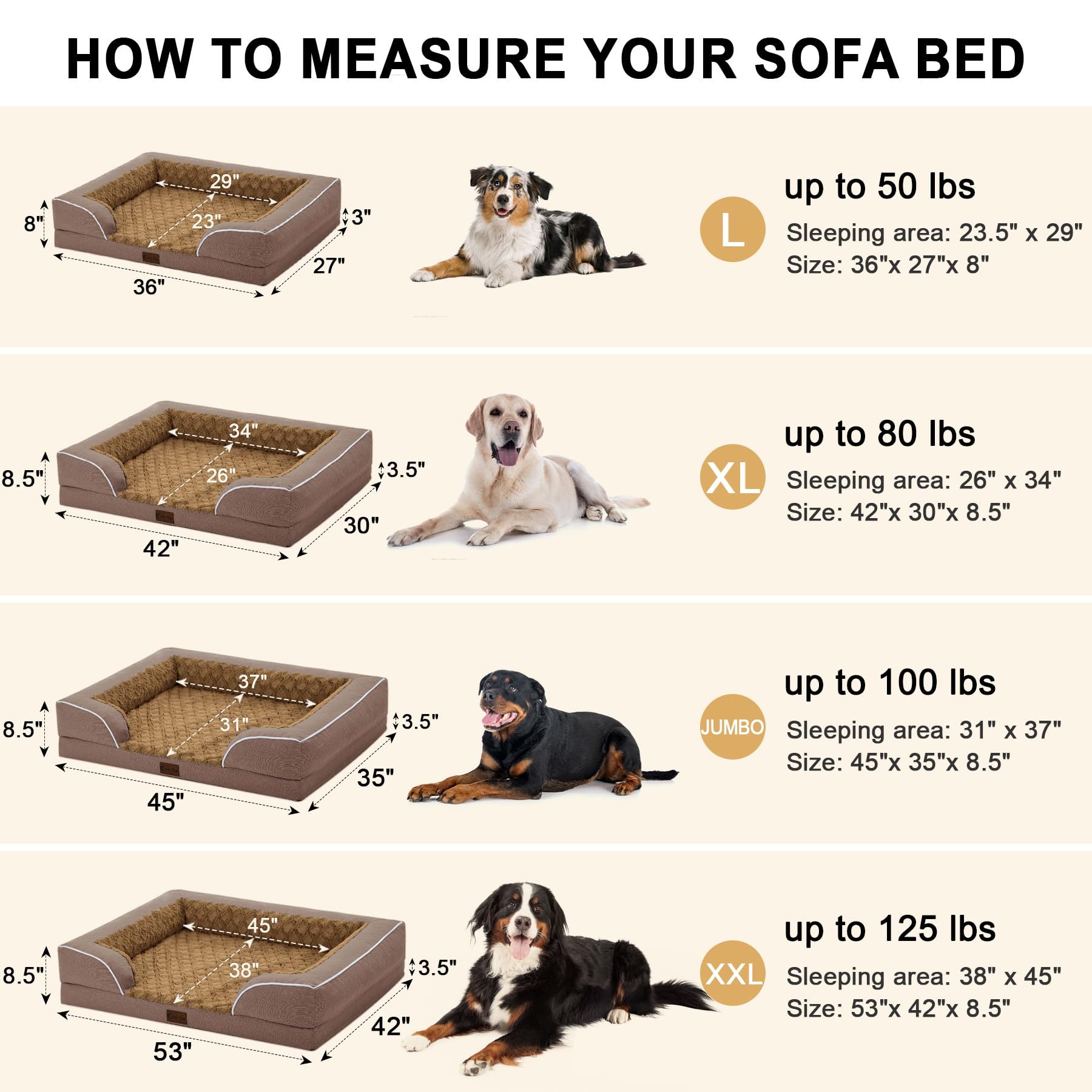 Casa Paw Orthopedic Xxl Dog Bed For Extra Large Dogs, Waterproof Memory Foam Dog Beds With Sides, Egg-Crate Foam And Non-Slip Bo