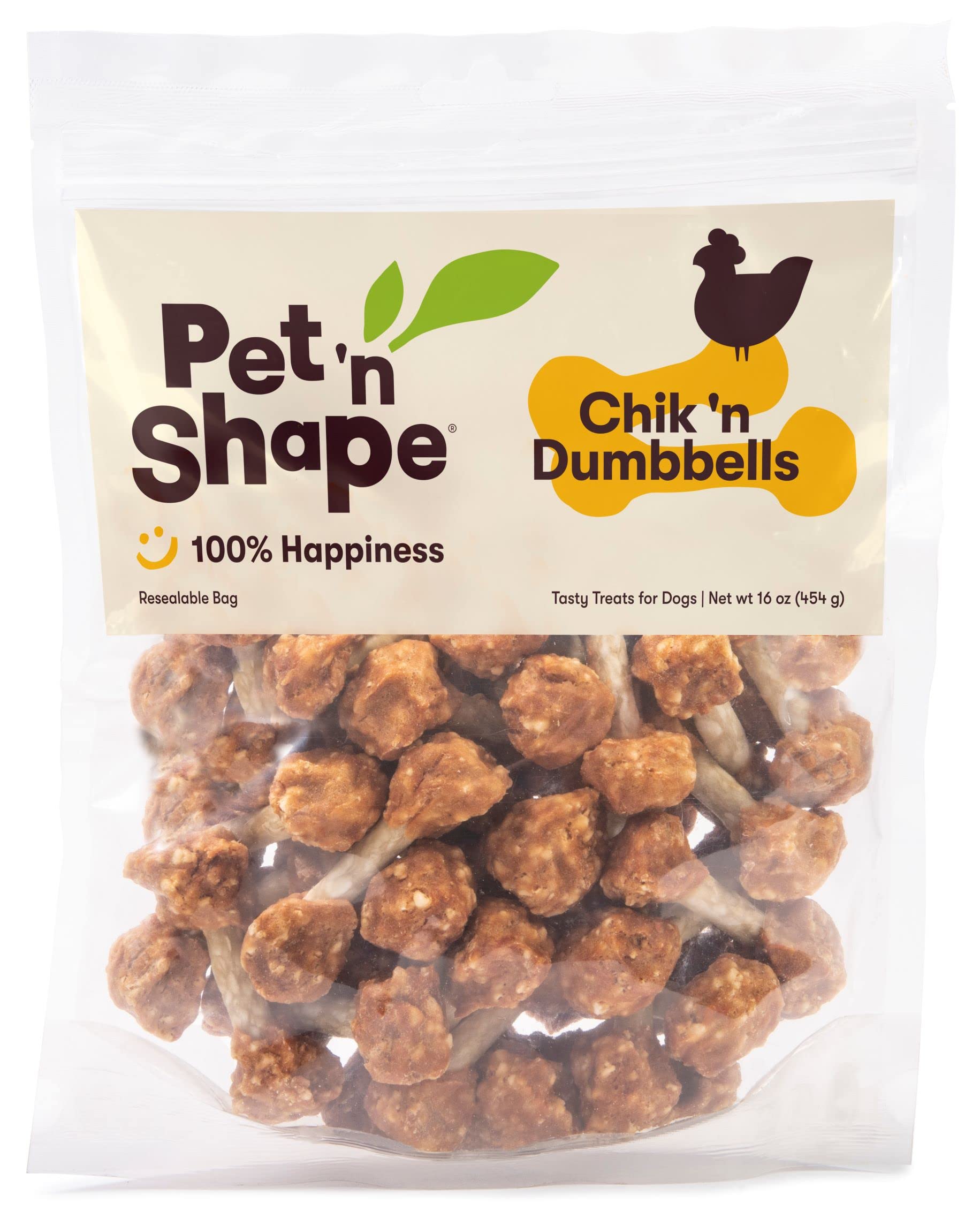 Pet n Shape Chik n Rice Dumbbells  Natural Dog Treats, Chicken, 1 Pound