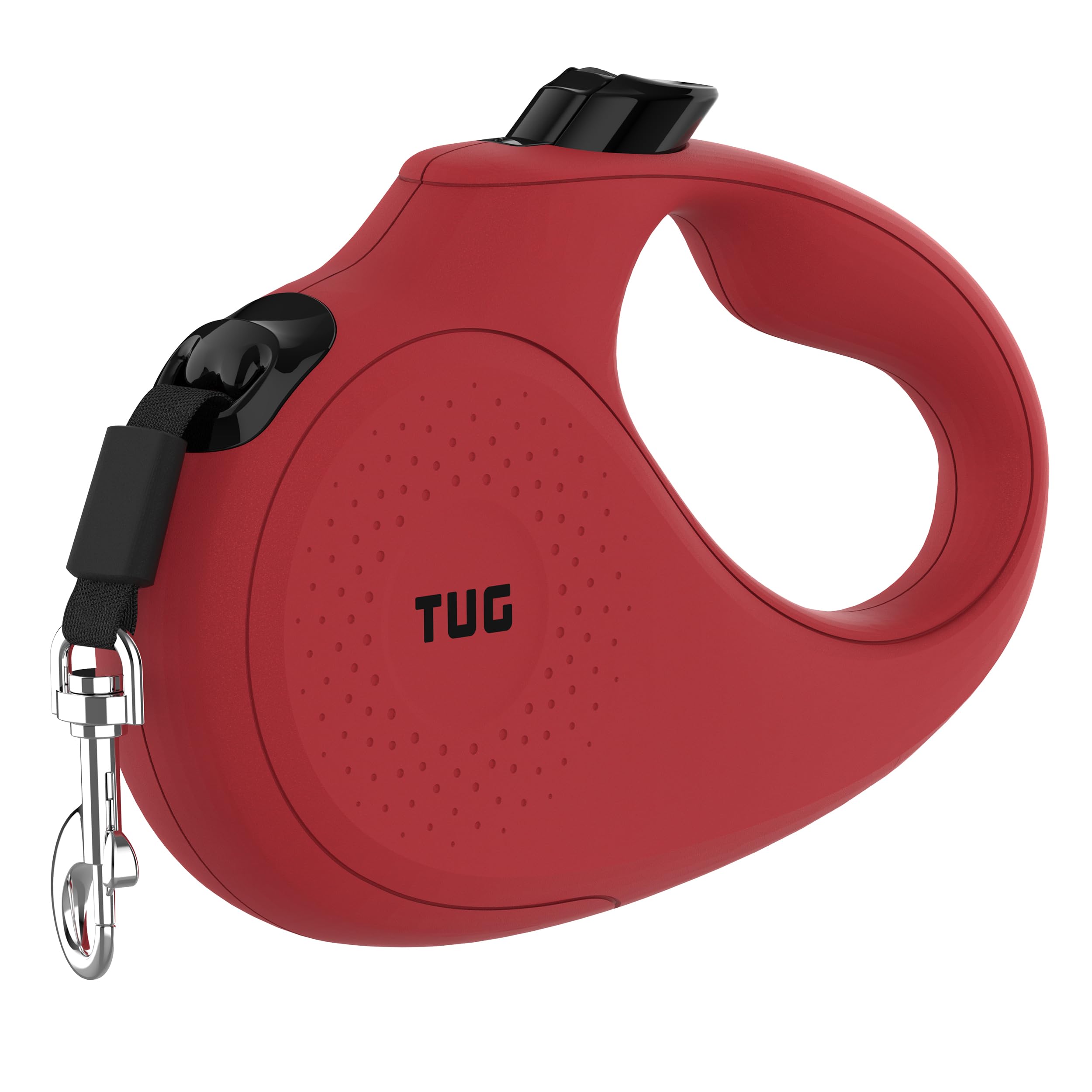 Tug Monochrome 360 Tangle-Free Retractable Dog Leash | 16 Ft Strong Nylon Tape (Large, Red)