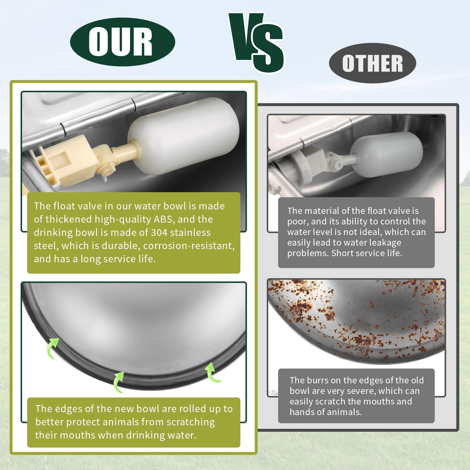 Flkqc Automatic Animal Drinking Water Bowl With Float Valve | Stainless Steel Drinking Water Bowl For Horse,Goat,Pig,Dog. (With