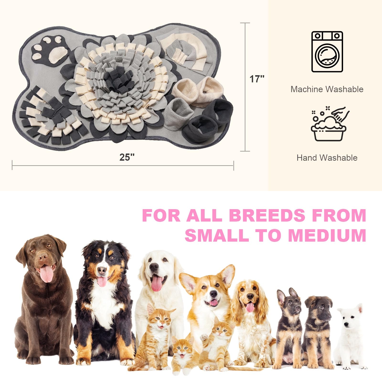 Snuffle Mat For Dogs, Pet Snuffle Matt For Small And Medium Dogs, Interactive Sniff Mat Feeding Mat For Puppies, Slow Feeder Sni