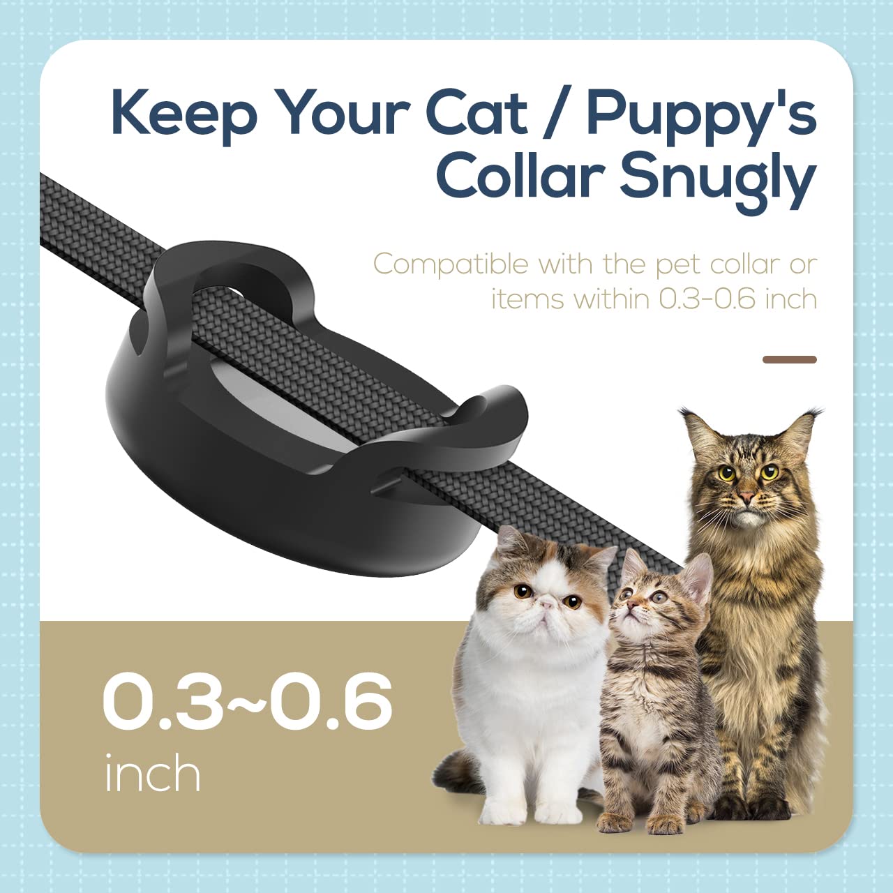 Cat Air Tag Holder - 2 Pack Air Tag Cat Collar Holder For Apple Air Tags, Silicone Air Tag Holder Case For 0.3-0.6' Width Collar Of Small Animal Kitten/Puppy, Small Pet Collar Charms Loop Accessories