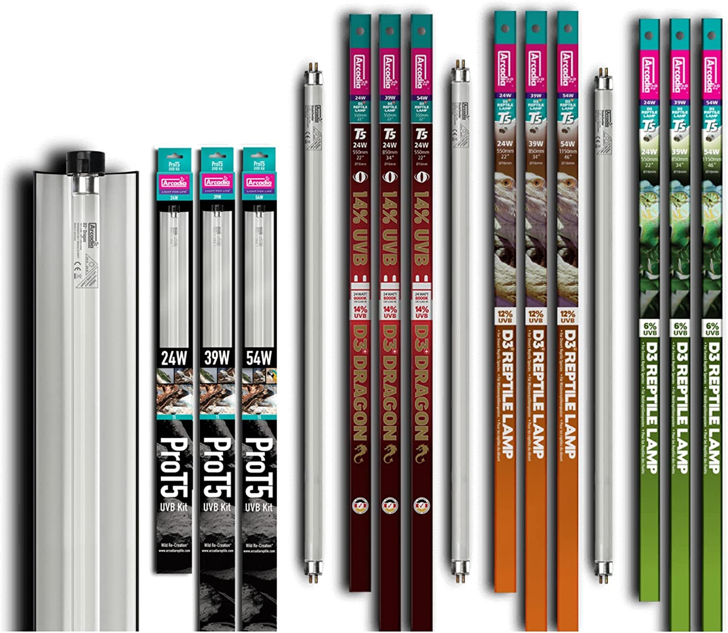 Dbdpet Prot5 Uvb Lighting Kit - Includes T5 Light Fixture & Uvb Bulb (6%, 12%, 14%) - Includes Attached Pro-Tip Guide (36' (34' T5 Bulb), 6% Uvb Output (Tropical))