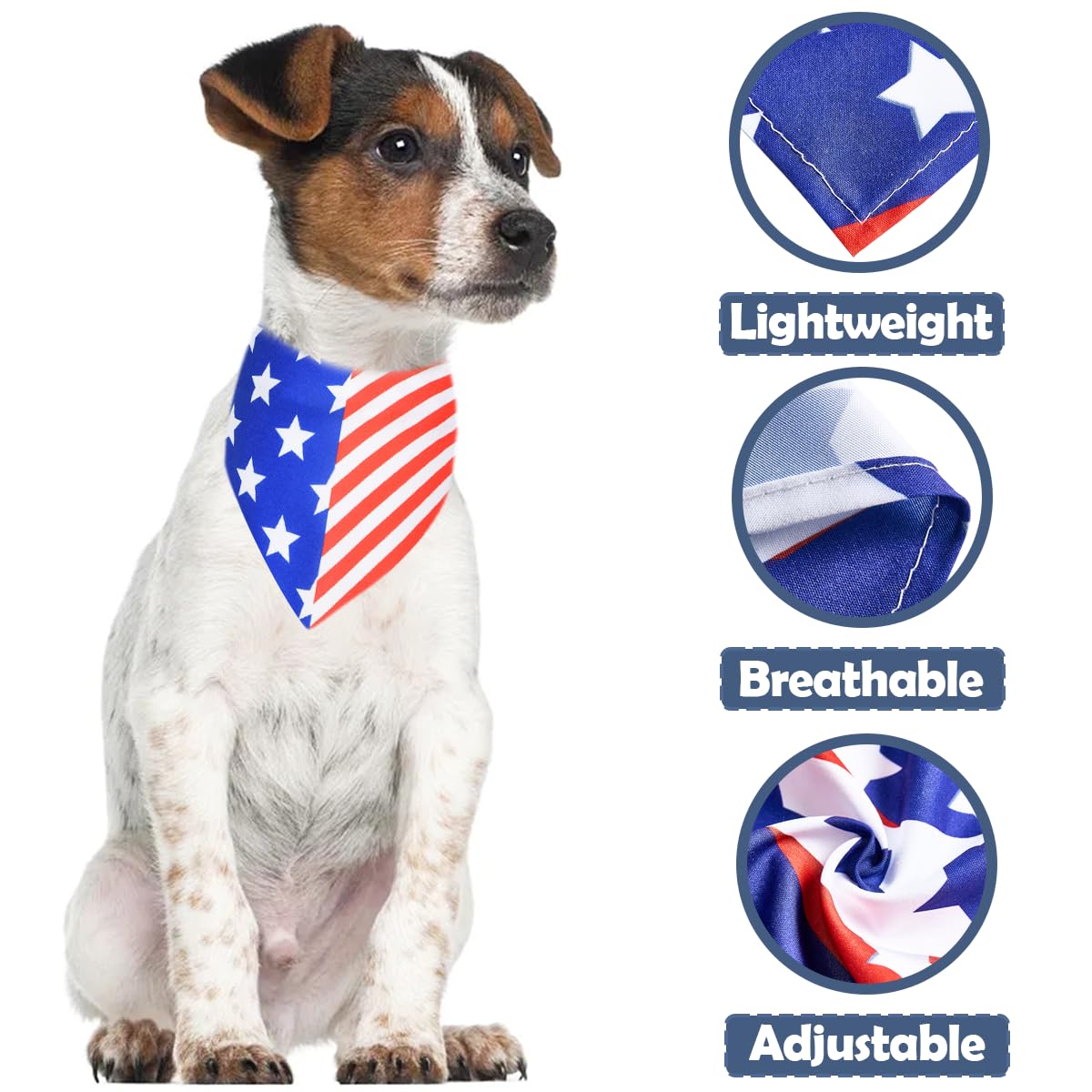 Jpgdn 100Pcs 4Th Of July Memorial Day Dog Bandanas Bulk For Small Medium Dog Patriotic American Flag Bandana Boy And Girl Scarve