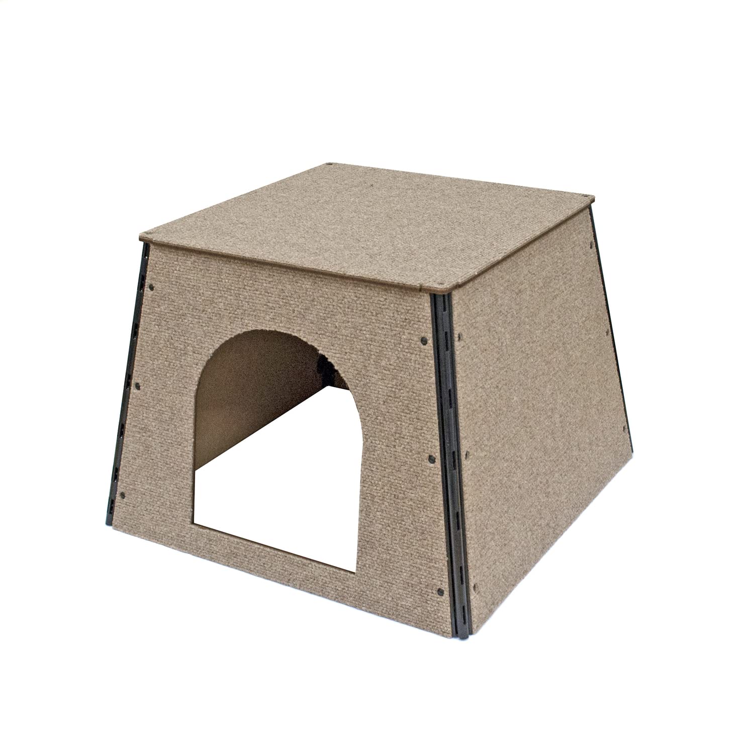 Happystack Model DHTAN Small Dog House in Tan Indoor/Outdoor Carpet