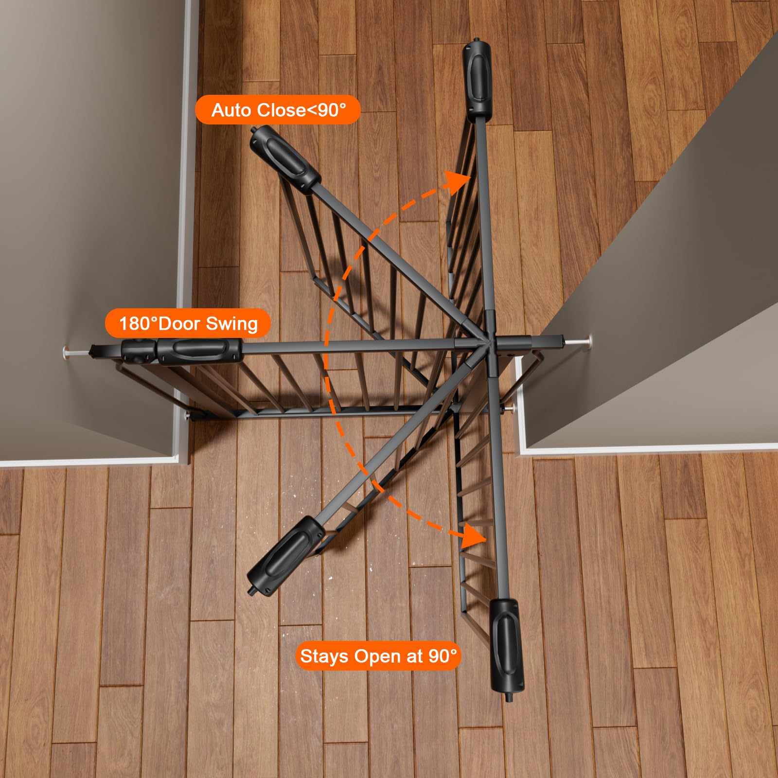 HOOEN 30 Tall Extra Wide Baby Gates 67 to 71.5 Inch Large Long Pressure Mounted Dog Gate for Doorways Stairs Child Safety Gates