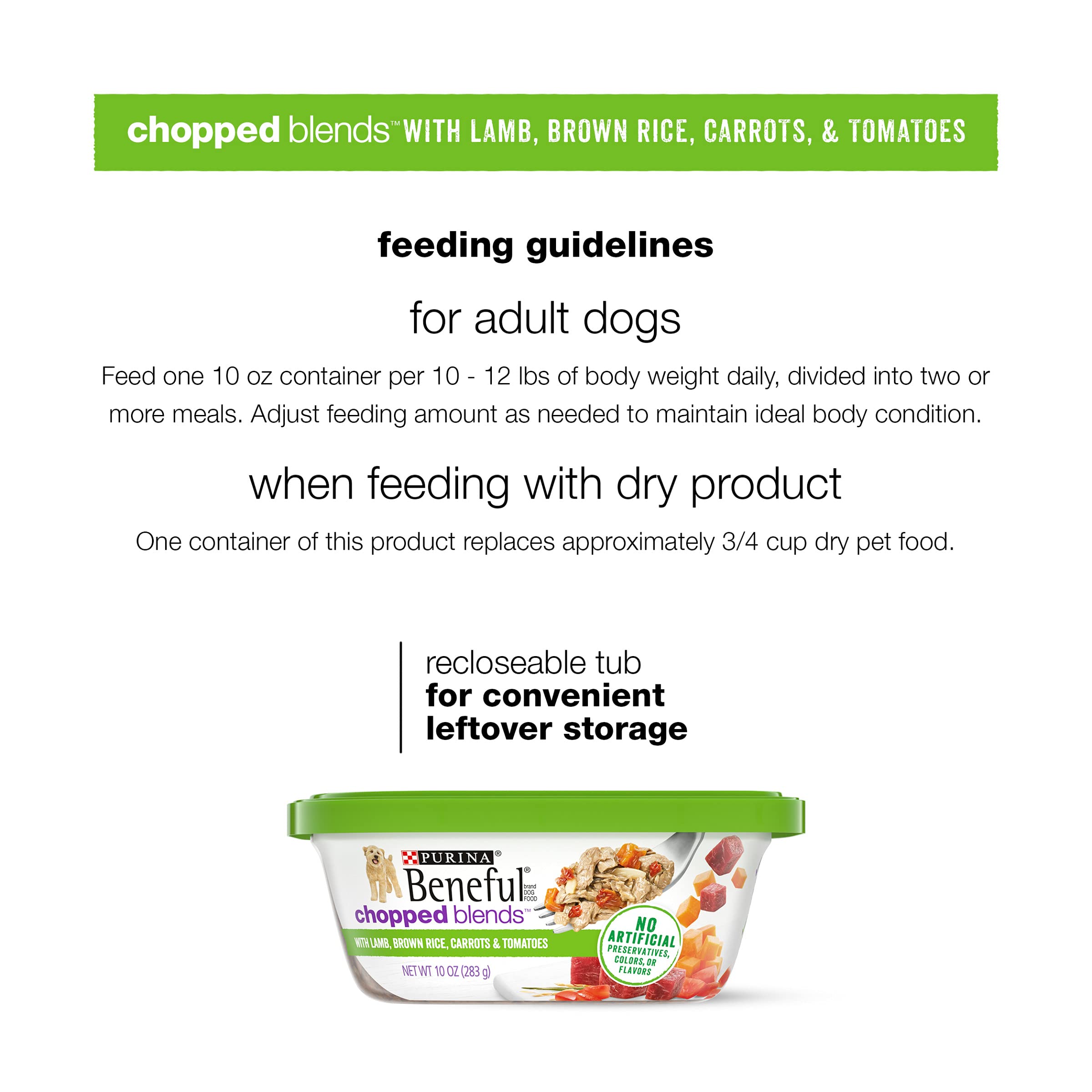 Purina Beneful Wet Dog Food, Chopped Blends With Lamb - (8) 10 oz. Tubs