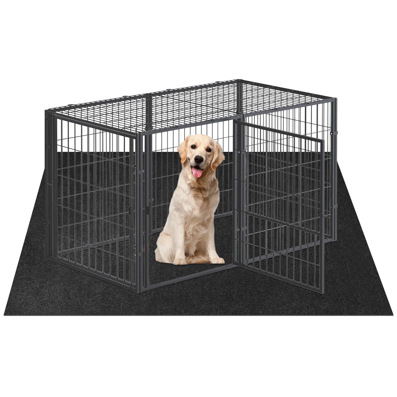 Dog Playpen Mat, Dog Crate Pad Liner For Kennel Training Under Pet Cage Mat Absorbs Waterproof Non-Slip Reusable Puppy Pad To Pr