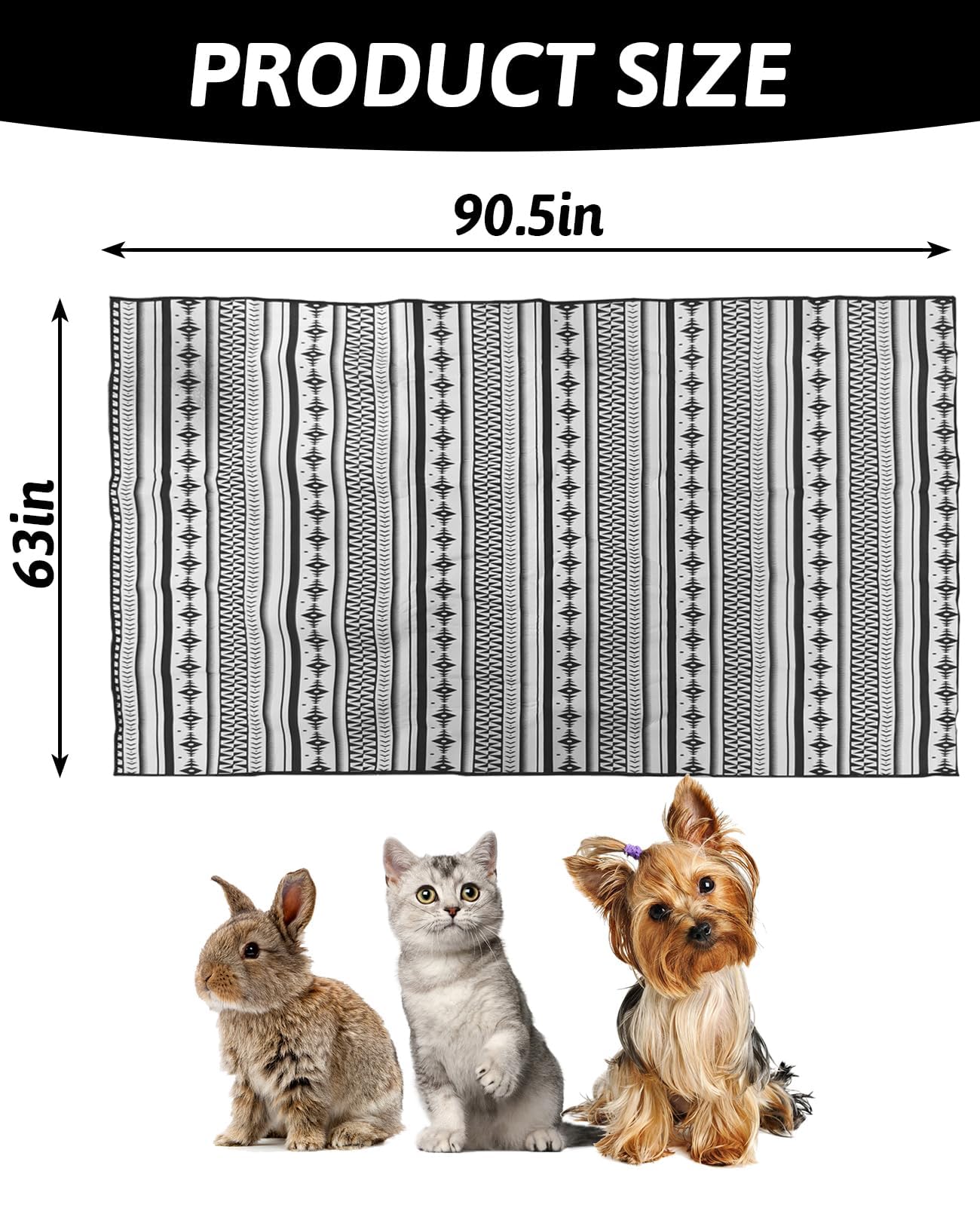 BNOSDM 91'' X 63'' Extra Large Rabbit Cage Liners Washable Reusable Bunny Bedding Pets Dog Whelping Pads with Anti Slip Bottom P
