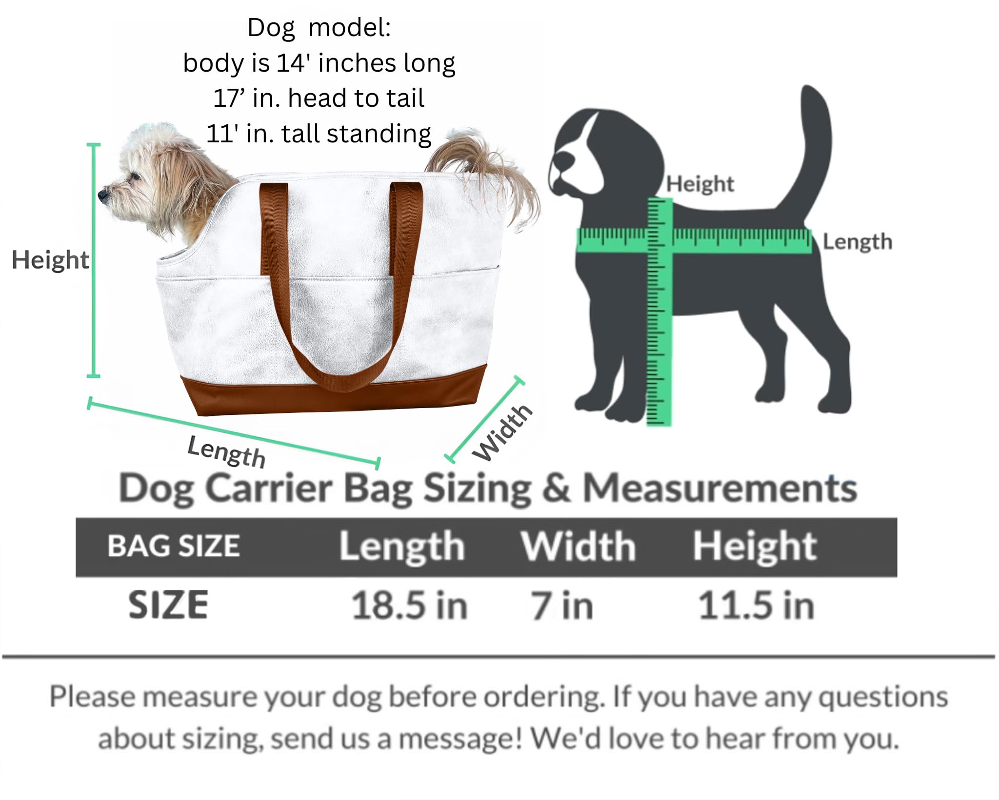 Noblepup Luxury Dog Purse Carrier - White Faux Leather Pet Carrier, Secure Harness Clip, Tote Bag For Small Dogs And Puppies