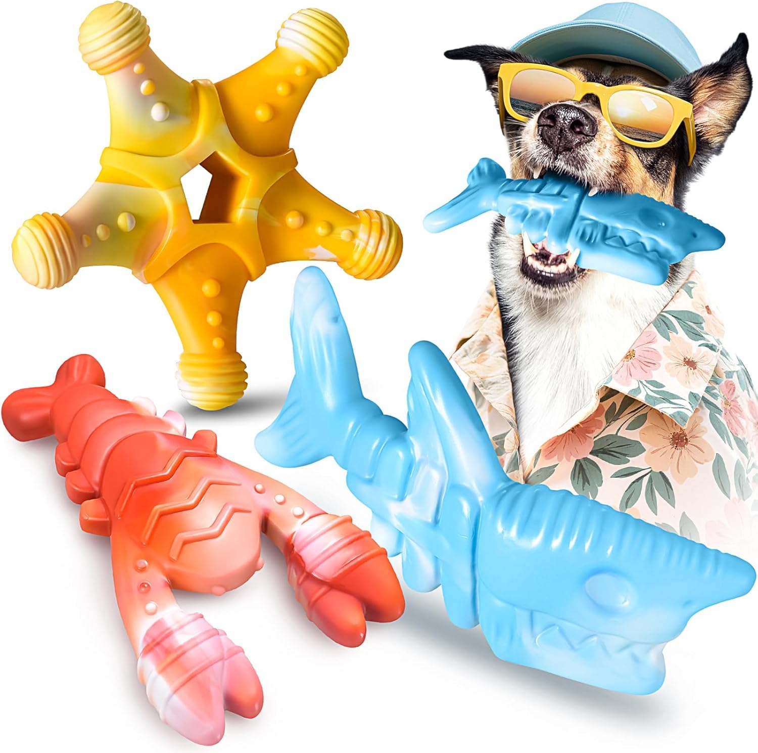 NEZIN Dog Chew Toys, Indestructible Dog Toys for Aggressive Chewers, Tough Dog Toys, Durable Dog Chew Toys for Large Medium Bree