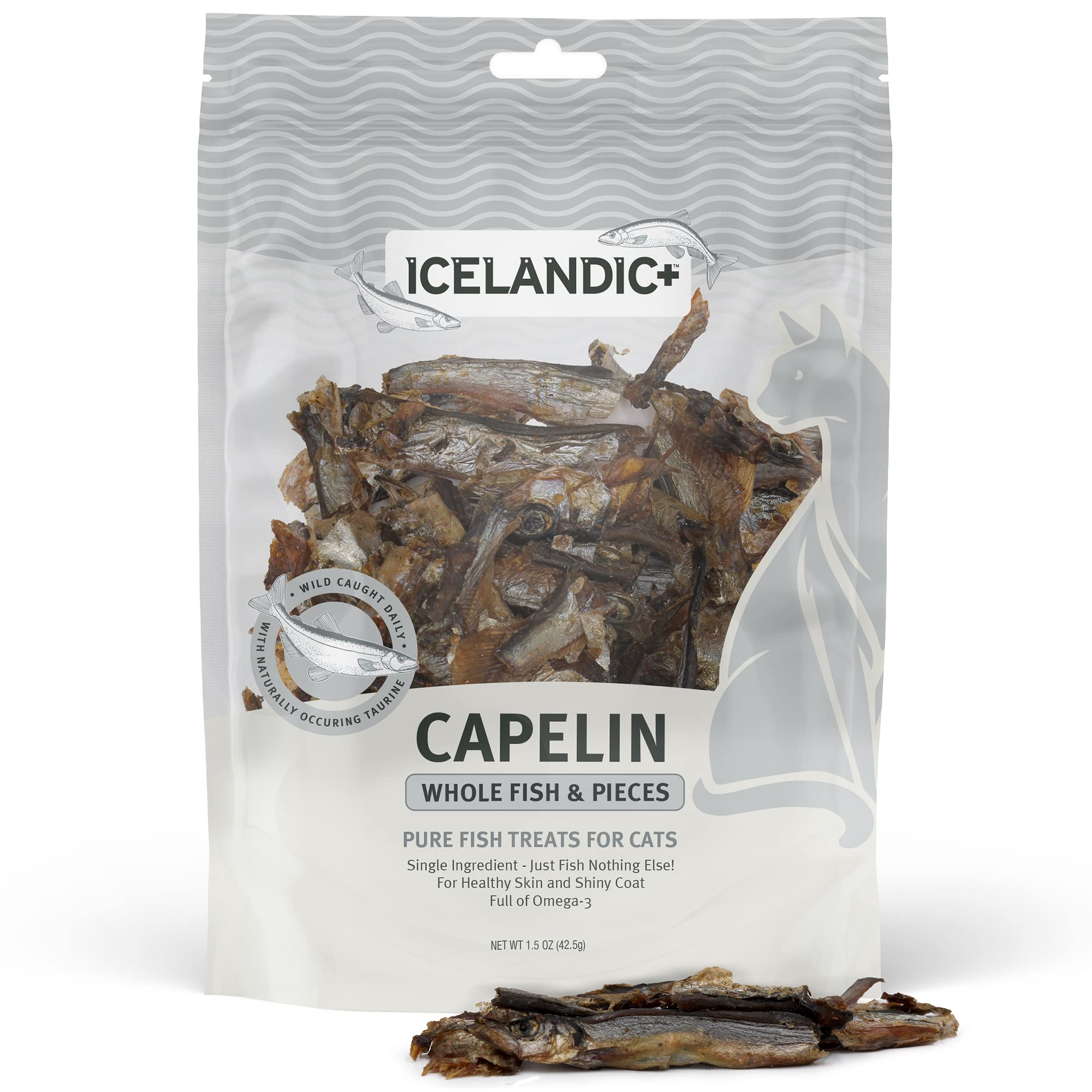 Icelandic  Capelin Whole Fish and Pieces Cat Treat 1.5Oz Bag