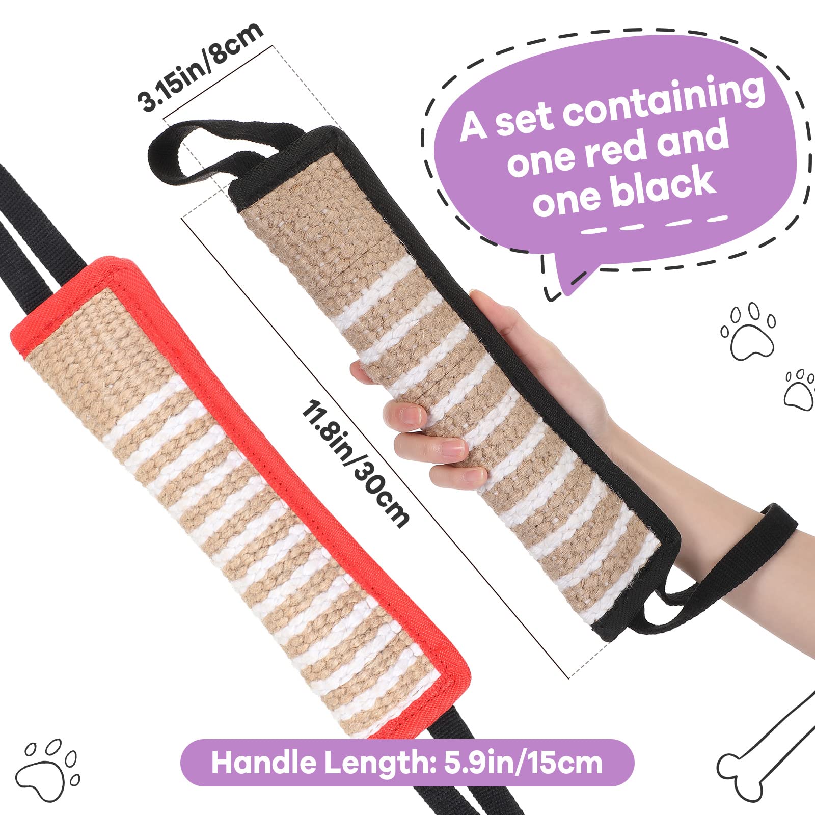 Amylove 2 Pcs Dog Tug Toy, Tug Of War Dog Toy, Tough Jute Dog Fight Pillow With 2 Handles For Small Medium Large Dogs Puppy Training Interactive Play